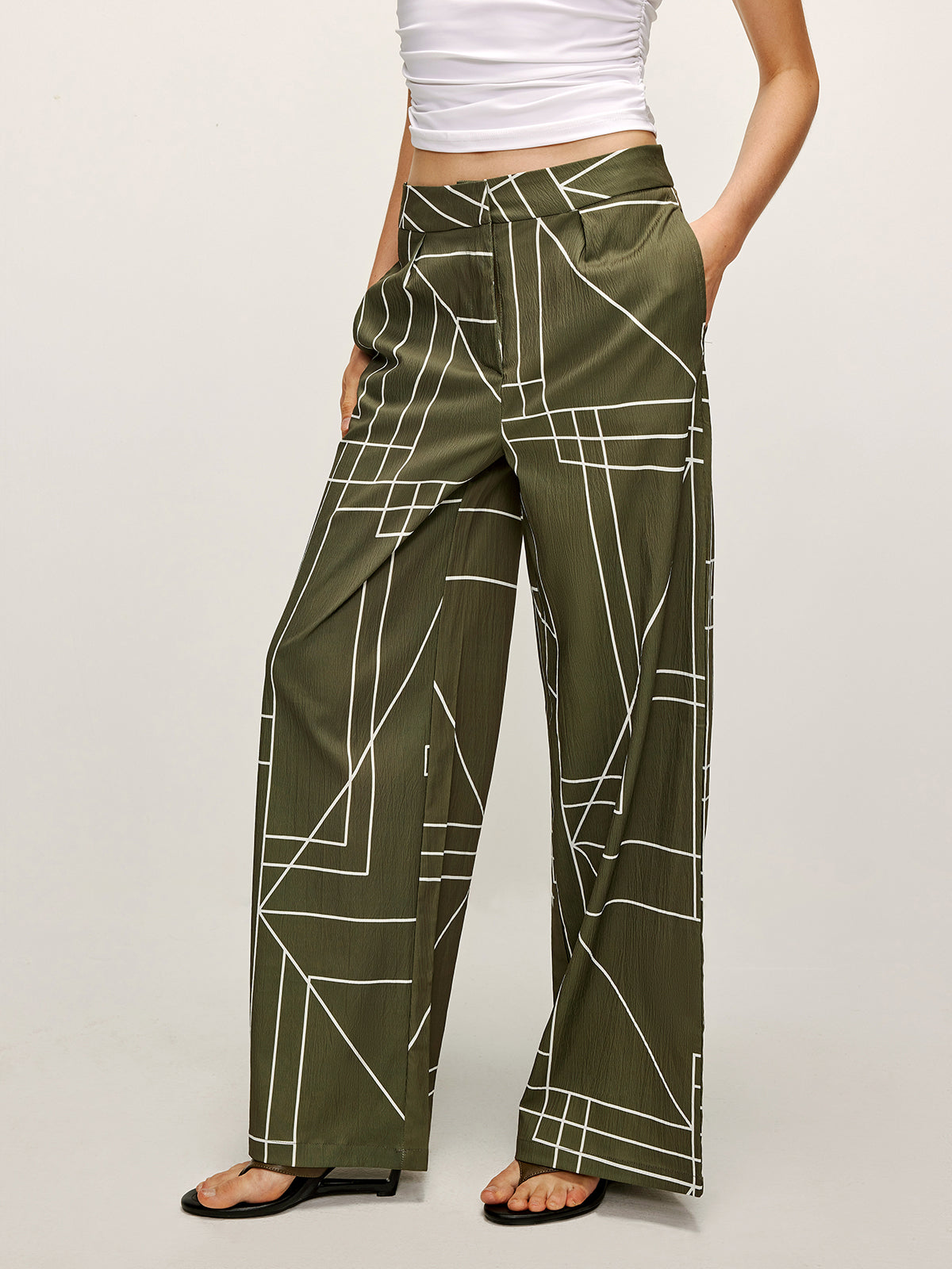 Printed Wide-Leg Pants-Massicos