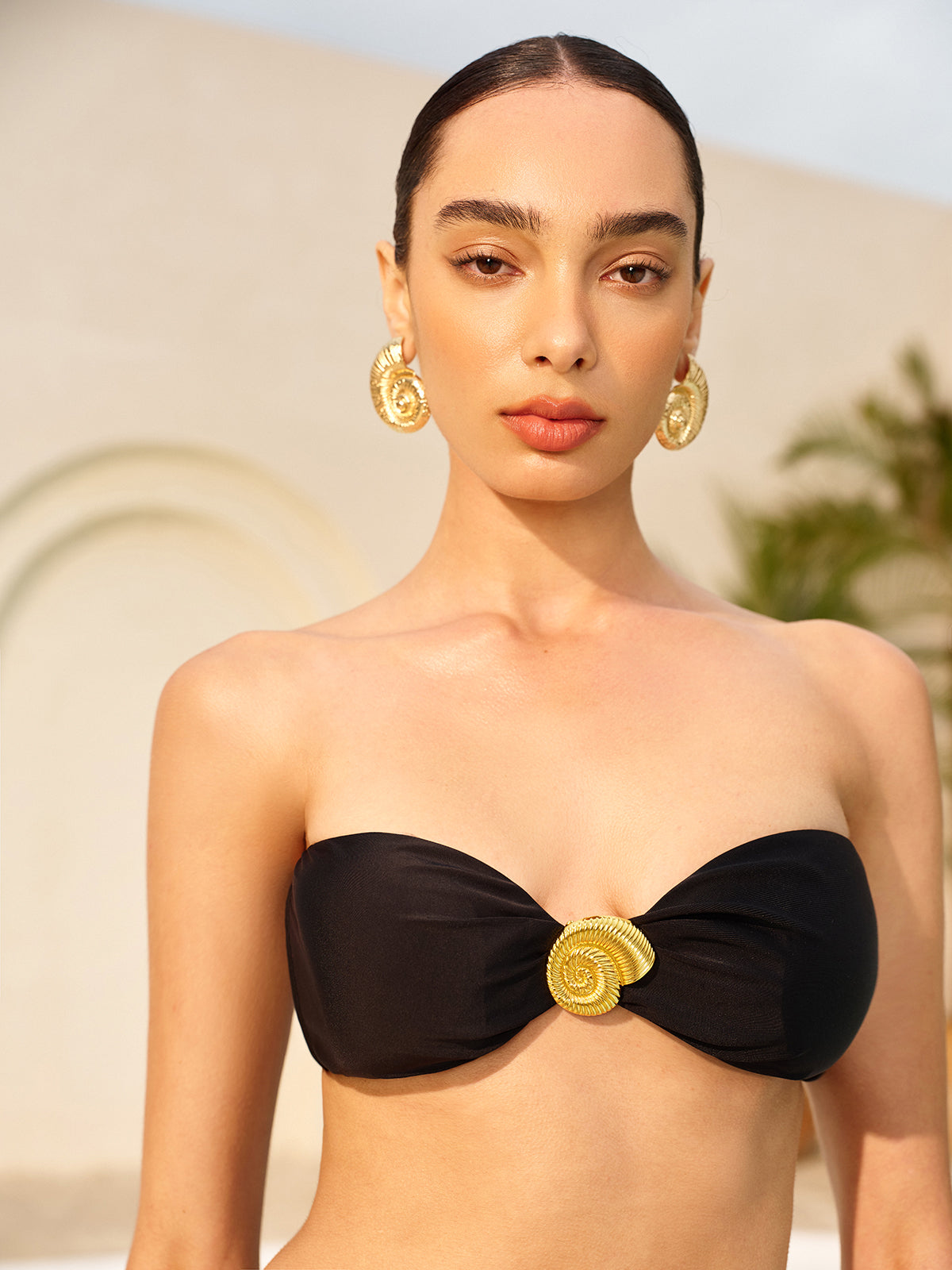 Shell Accent Bandeau Bikini Set-Massicos
