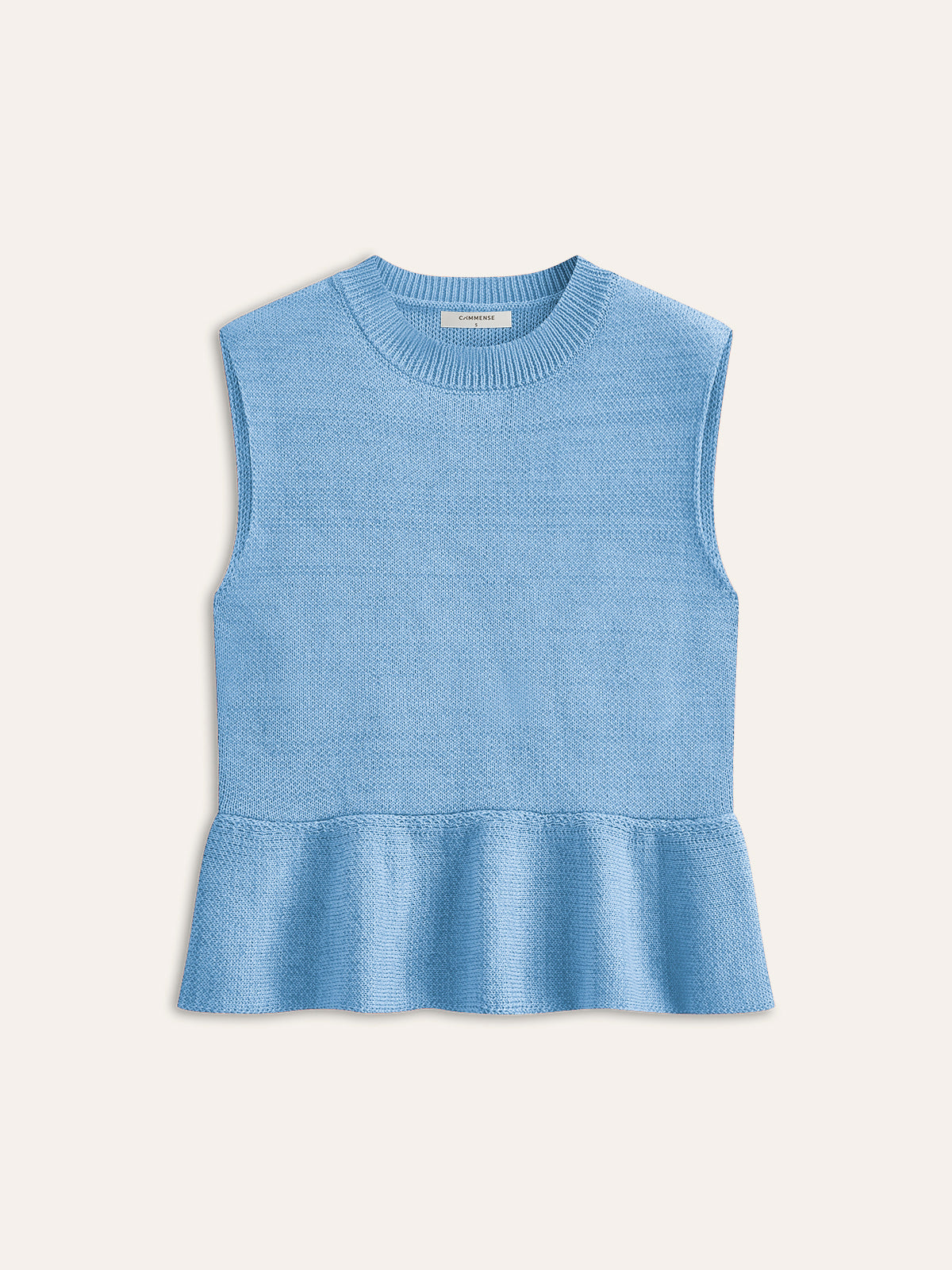 Sleeveless Ruffle Hem Sweater Vest-Massicos