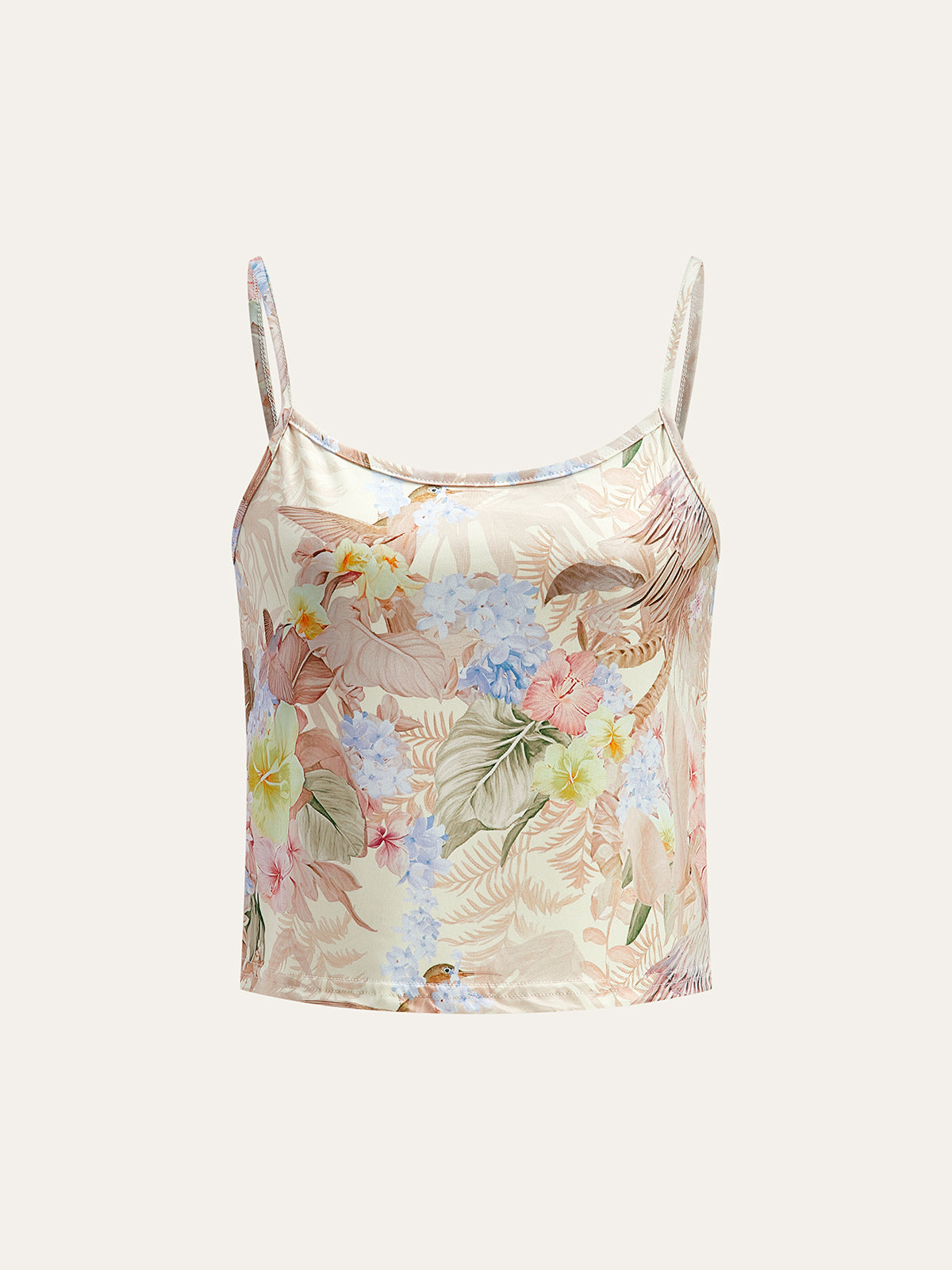 Floral Print Three-Piece Shorts Set With Belt-Massicos