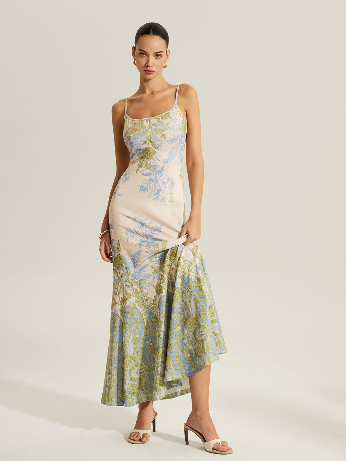 Floral Print Cami Dress-Massicos