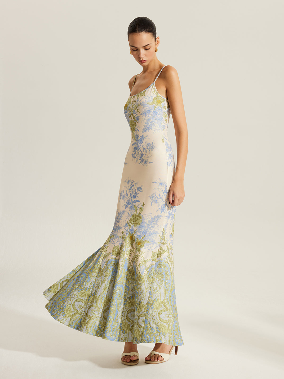 Floral Print Cami Dress-Massicos