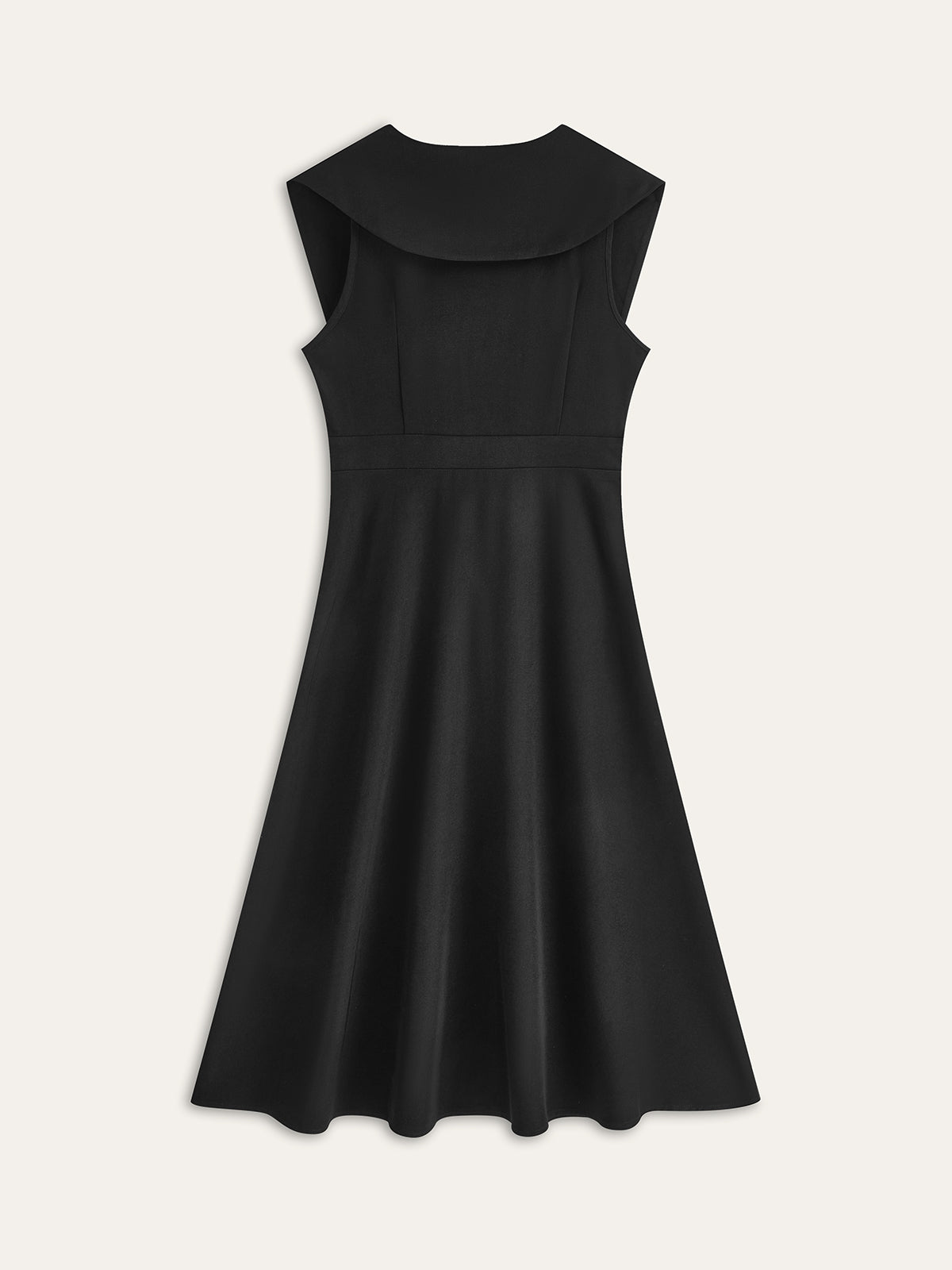Wide Collar Button-Down Pleated Dress-Massicos