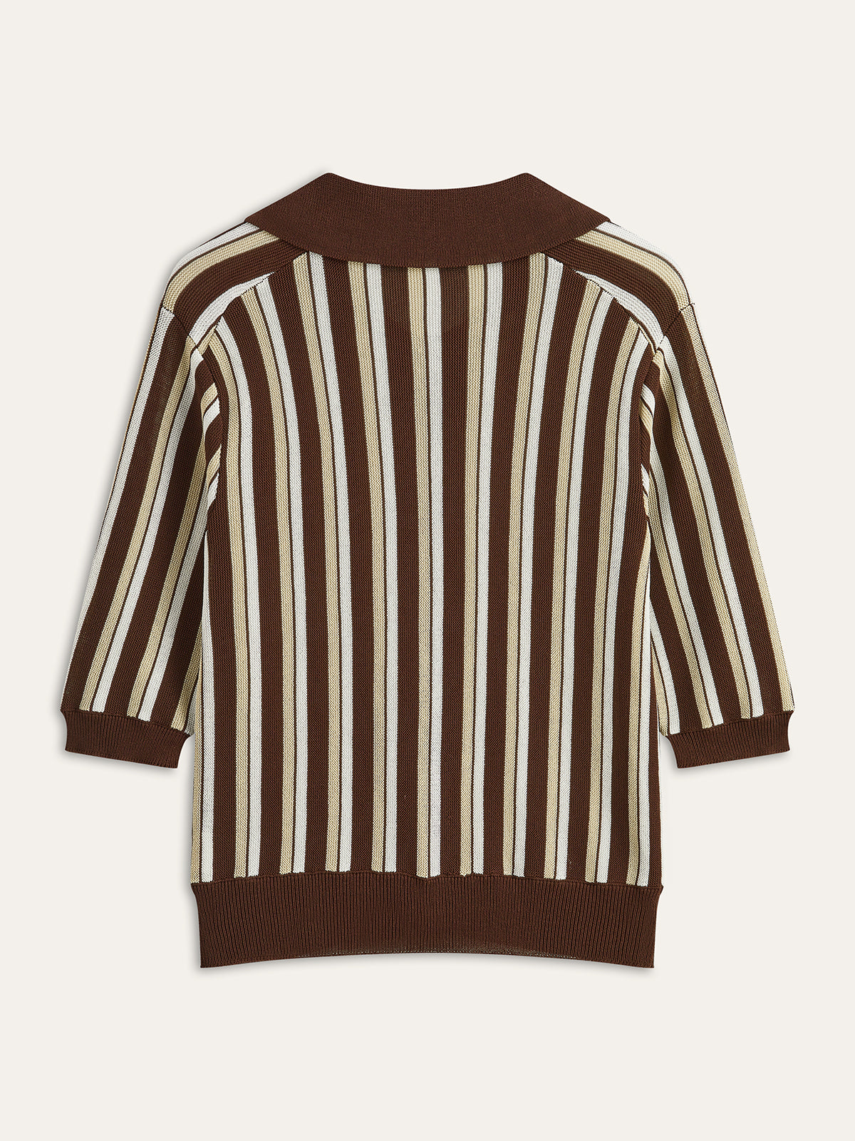 Striped Button-Down Knit Top-Massicos