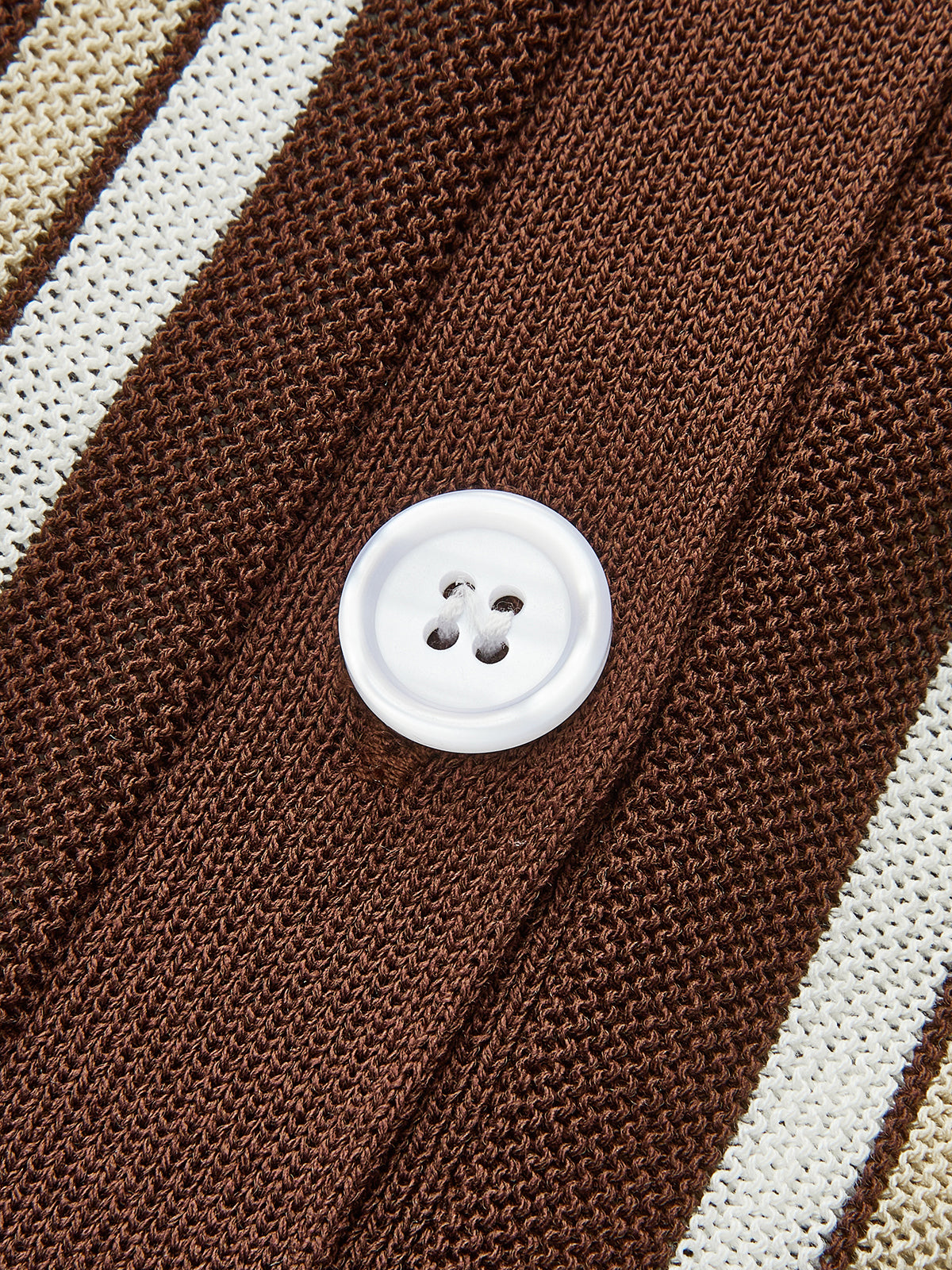 Striped Button-Down Knit Top-Massicos