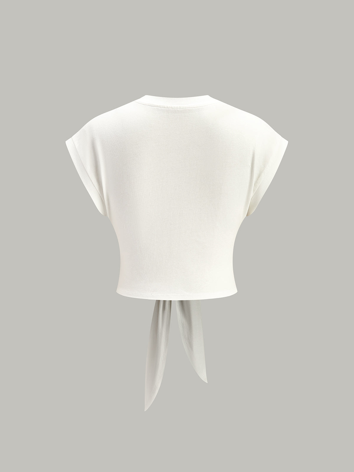 Tie-Front Cap Sleeve Top-Massicos
