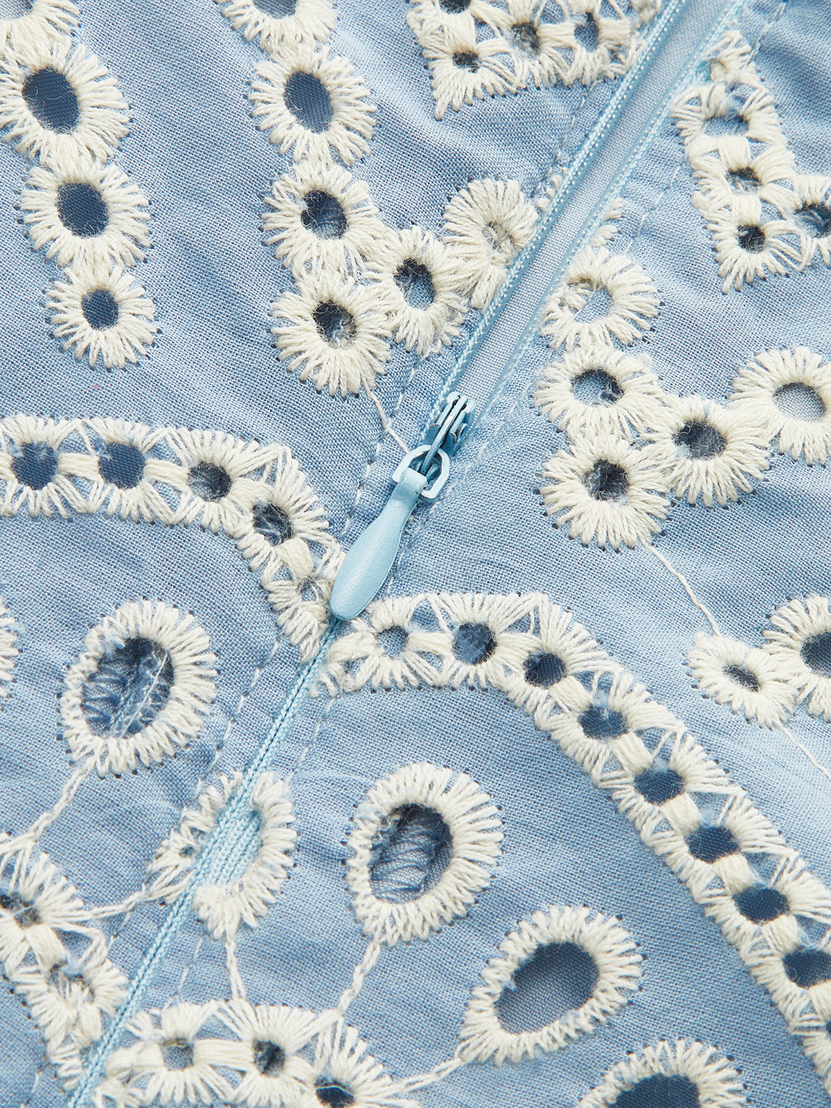 Semi-Sheer Embroidered Eyelet Cami Dress-Massicos