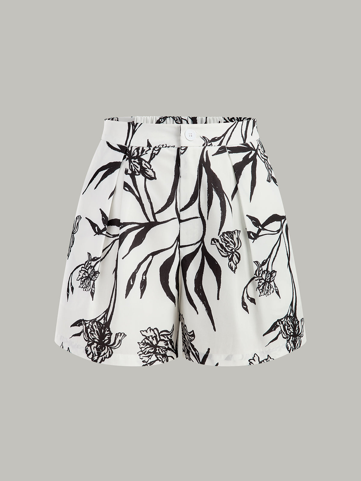 Floral Print Peplum Top With Shorts Set-Massicos