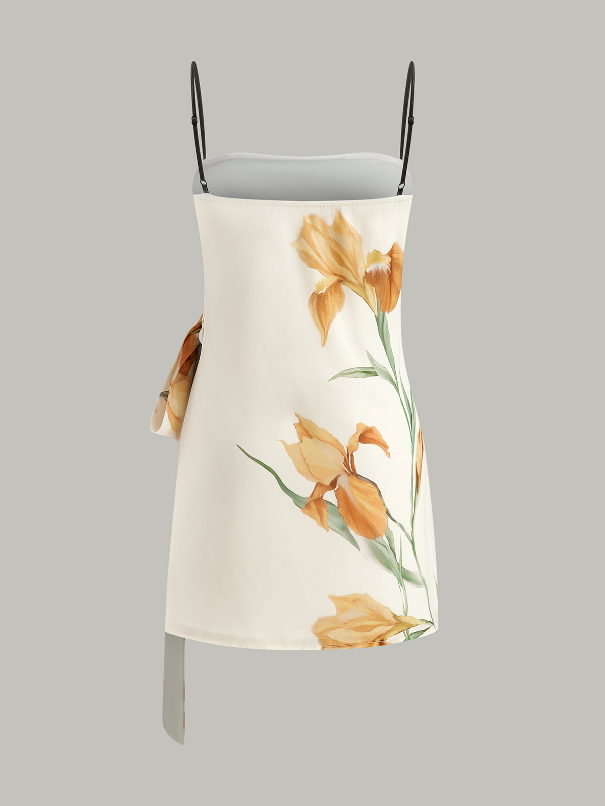 Floral Print Side Tie Cami Dress-Massicos