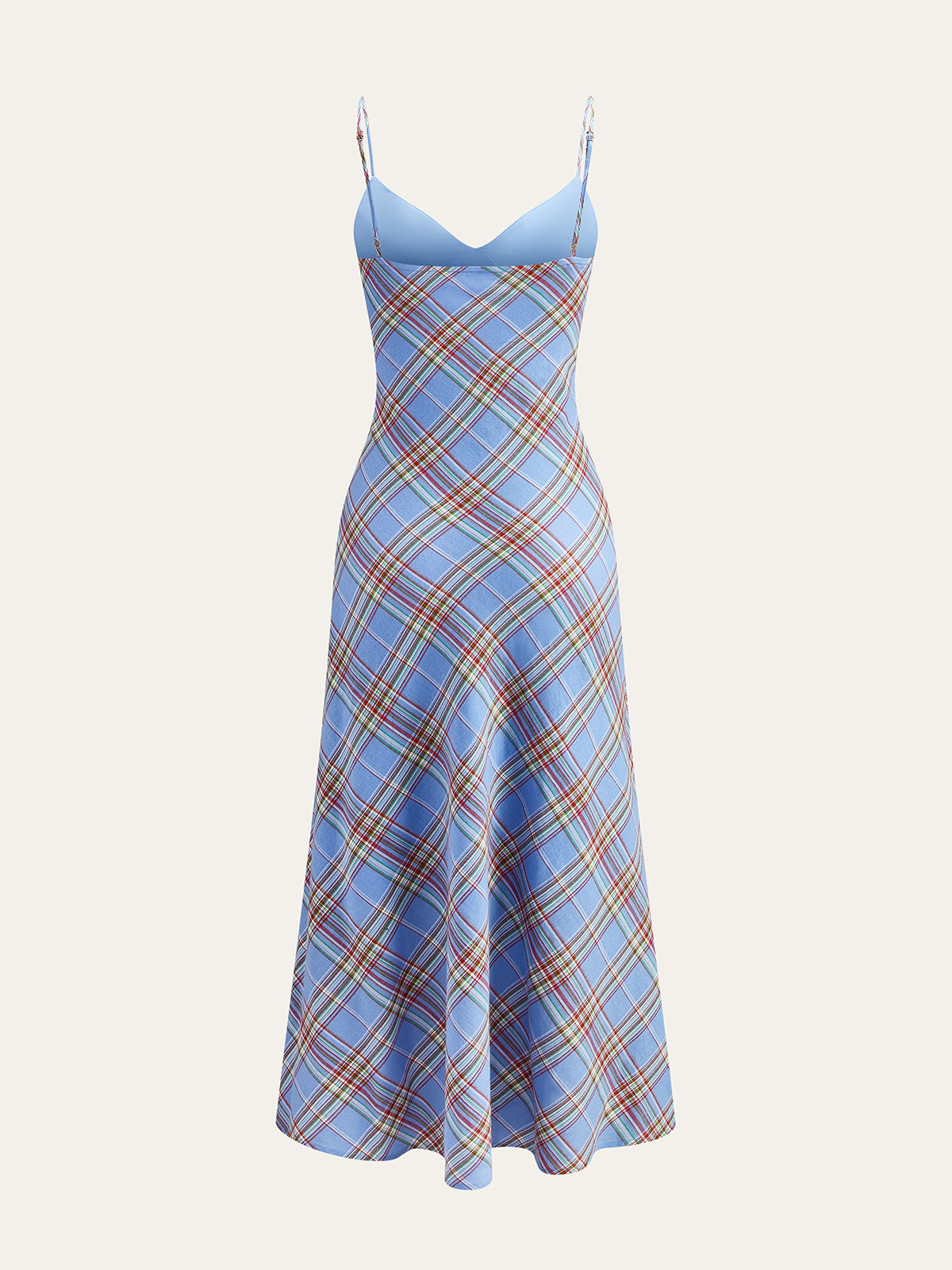 Plaid Bow Front Cami Dress-Massicos