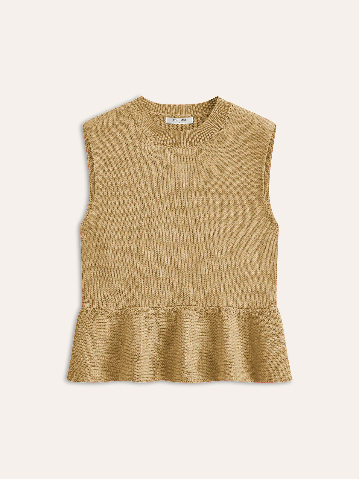Sleeveless Ruffle Hem Sweater Vest-Massicos