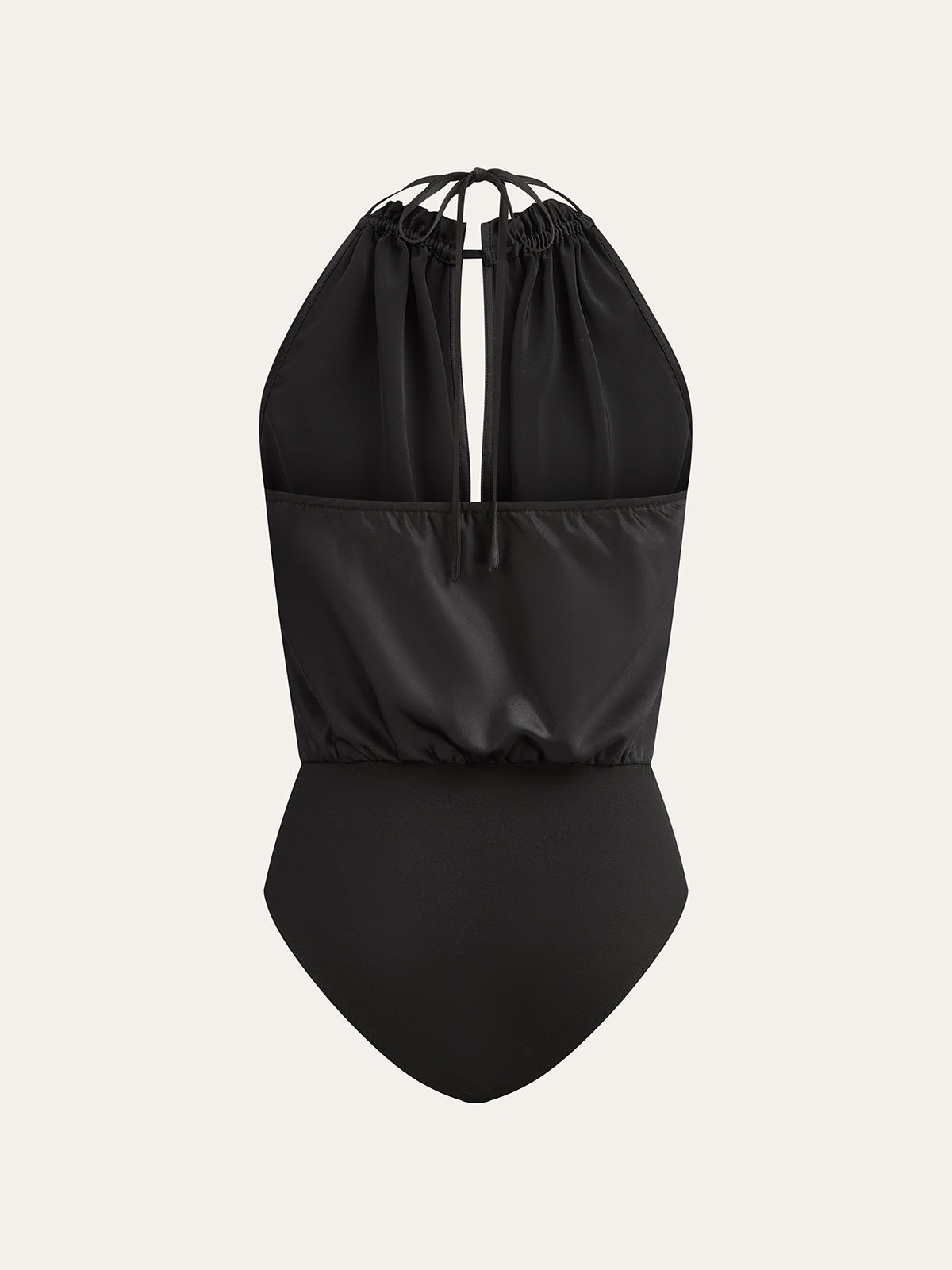 Satin Draped Halter Bodysuit-Massicos