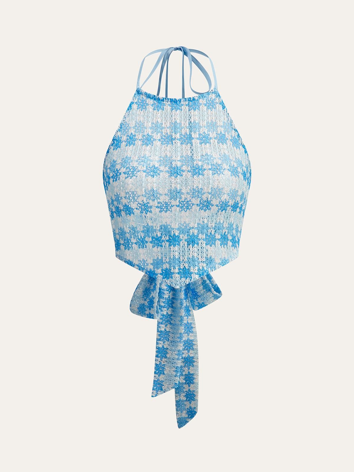 Tie-Back Crochet Halter Pants Set-Massicos