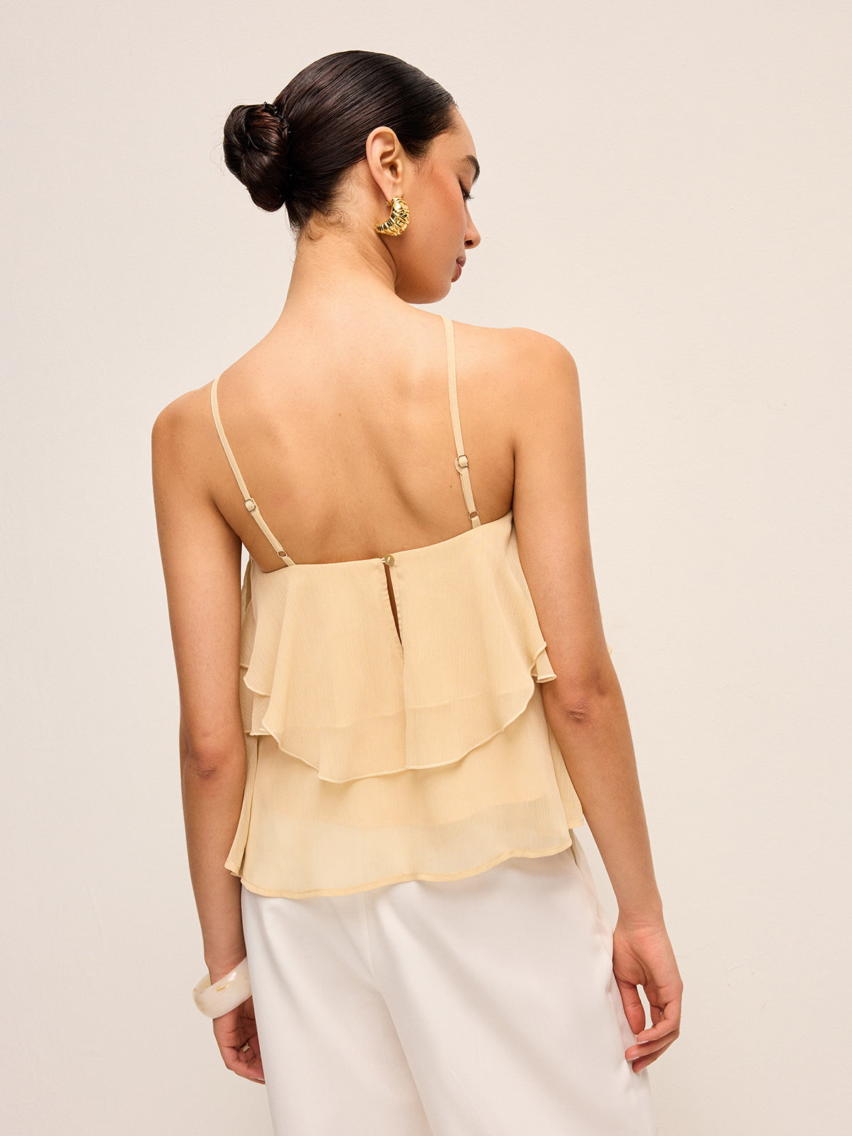 Floral Ruffle Halter Top-Massicos