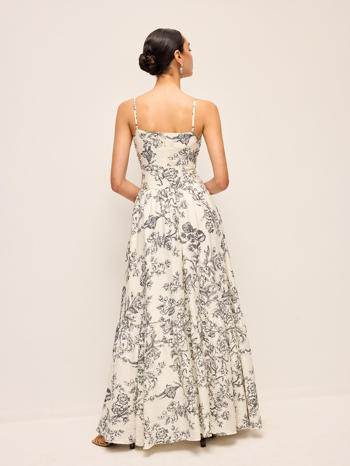 Floral Print Ruched Cami Dress-Massicos