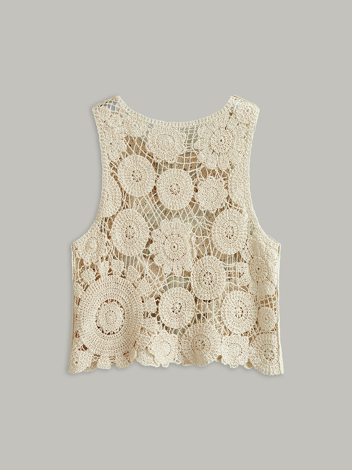 Sheer Sleeveless Cotton Sweater Vest-Massicos