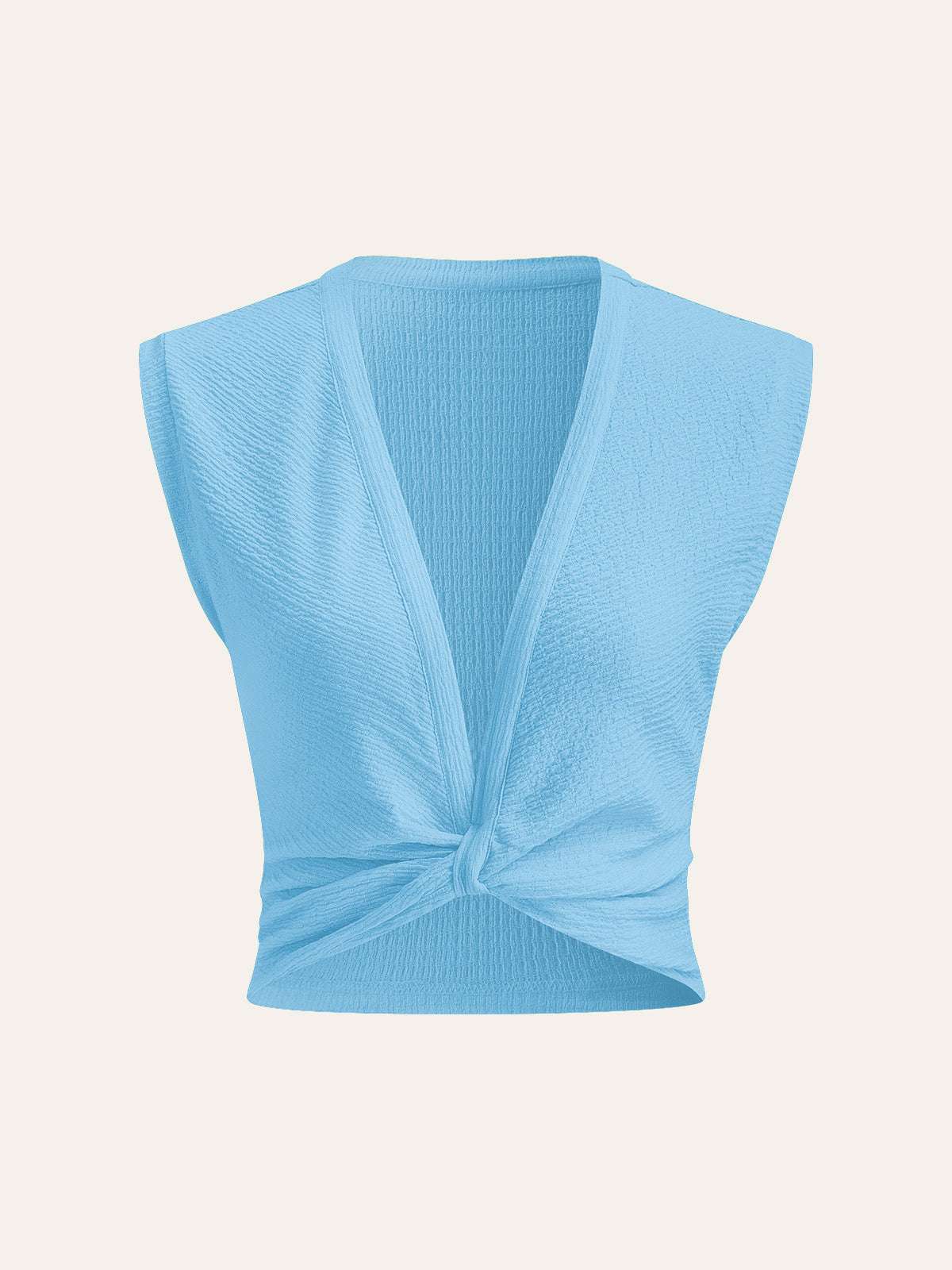 V-Neck Knot Front Sleeveless Top-Massicos
