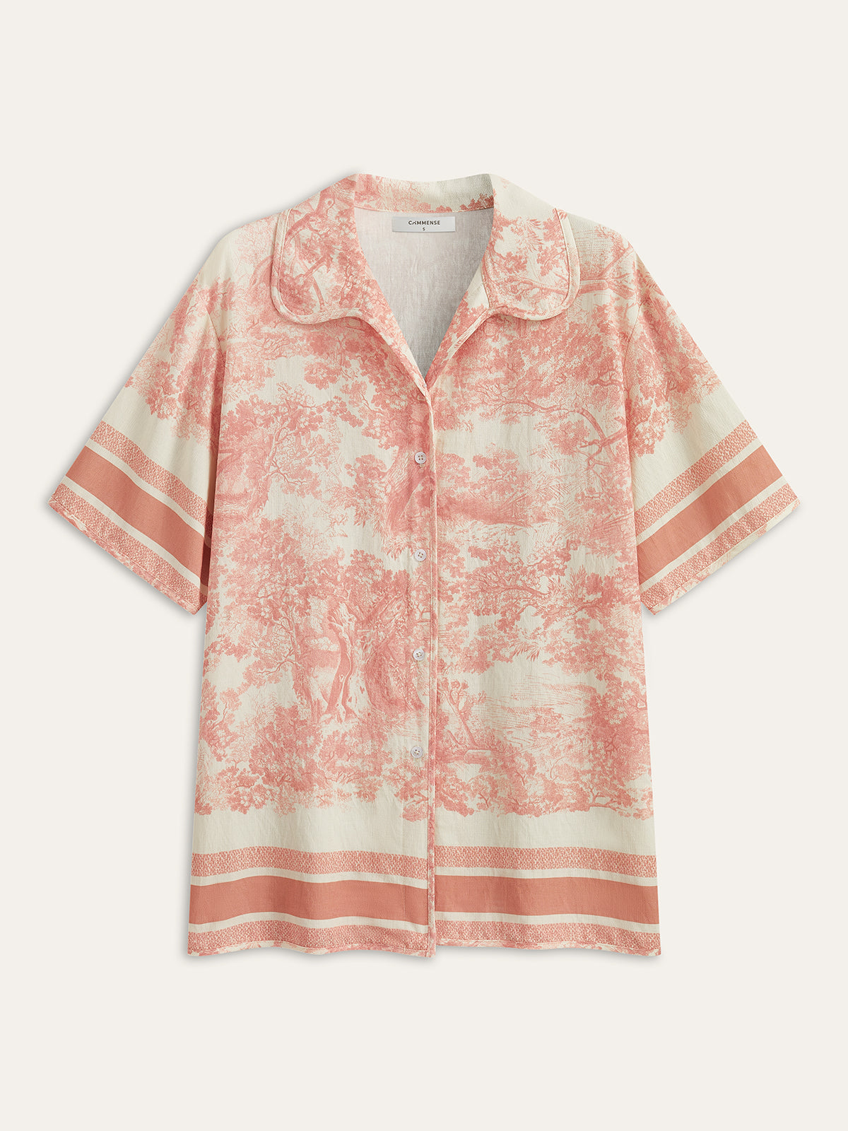 Printed Contrast Trim Shorts Sets-Massicos