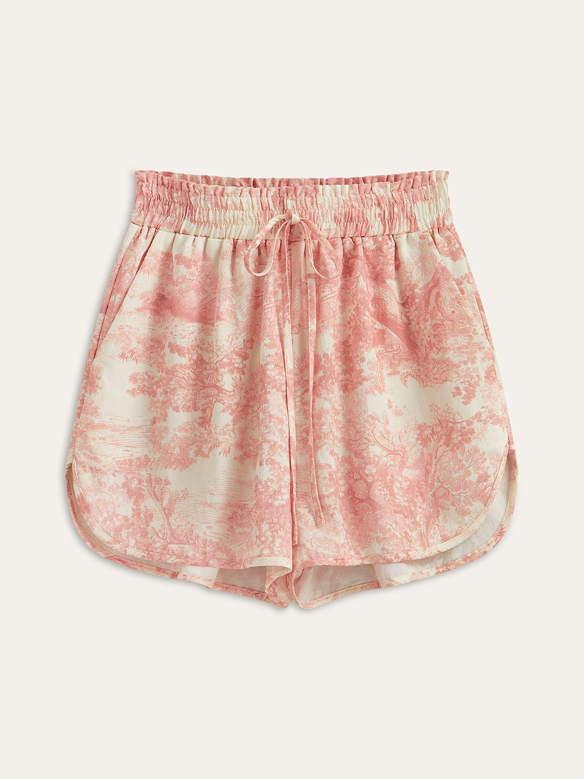 Printed Contrast Trim Shorts Sets-Massicos