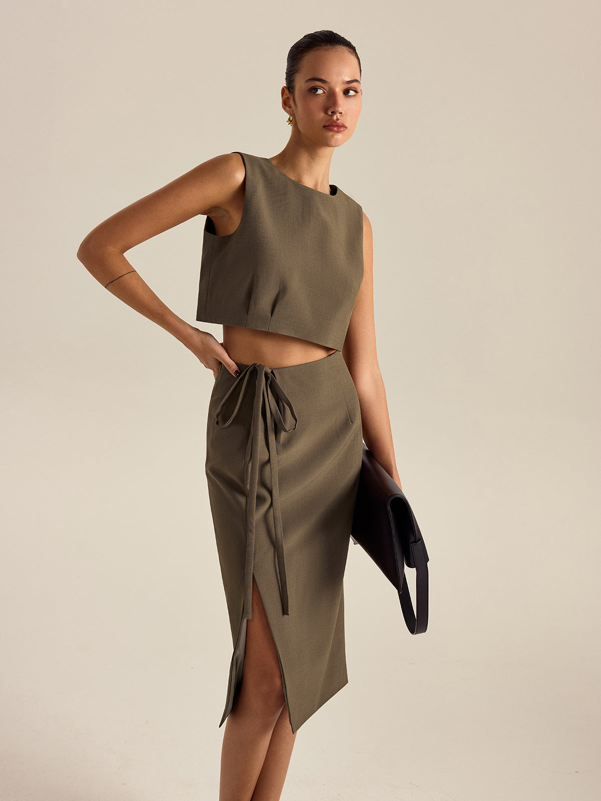 Side-Tie Slit Skirt-Massicos