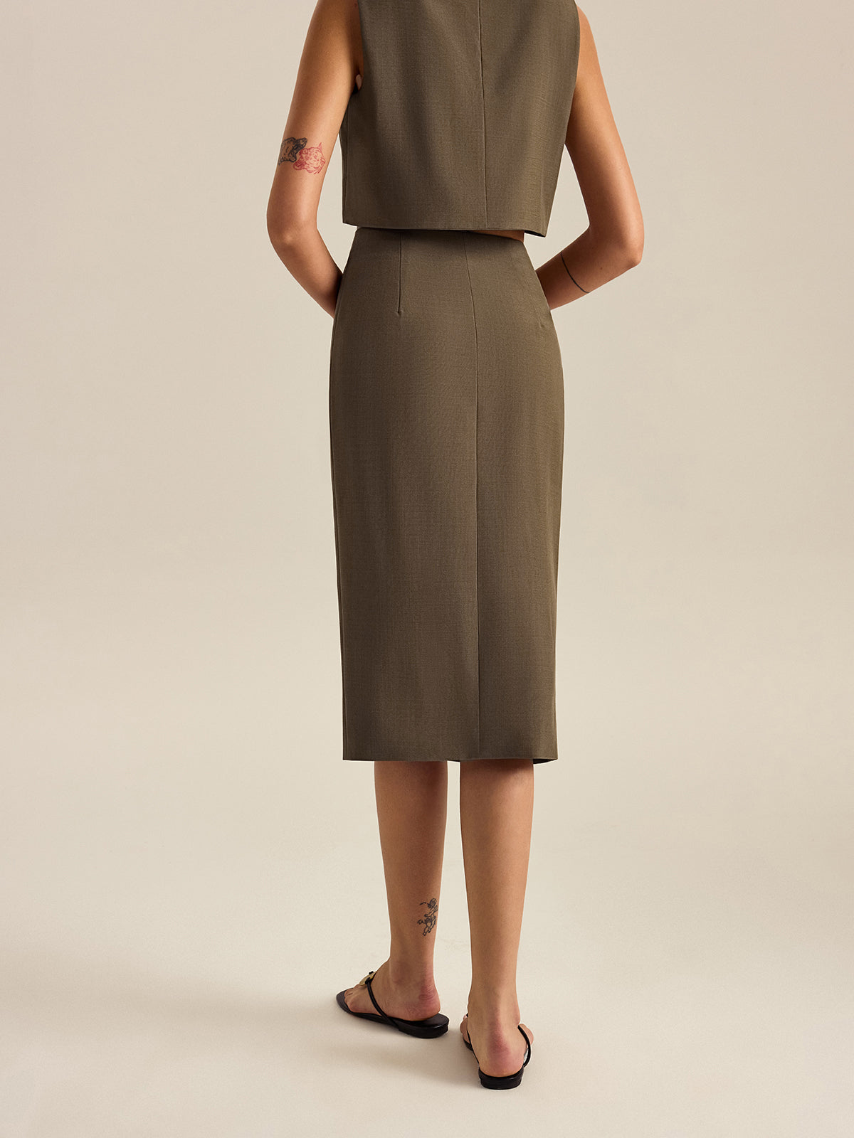 Side-Tie Slit Skirt-Massicos