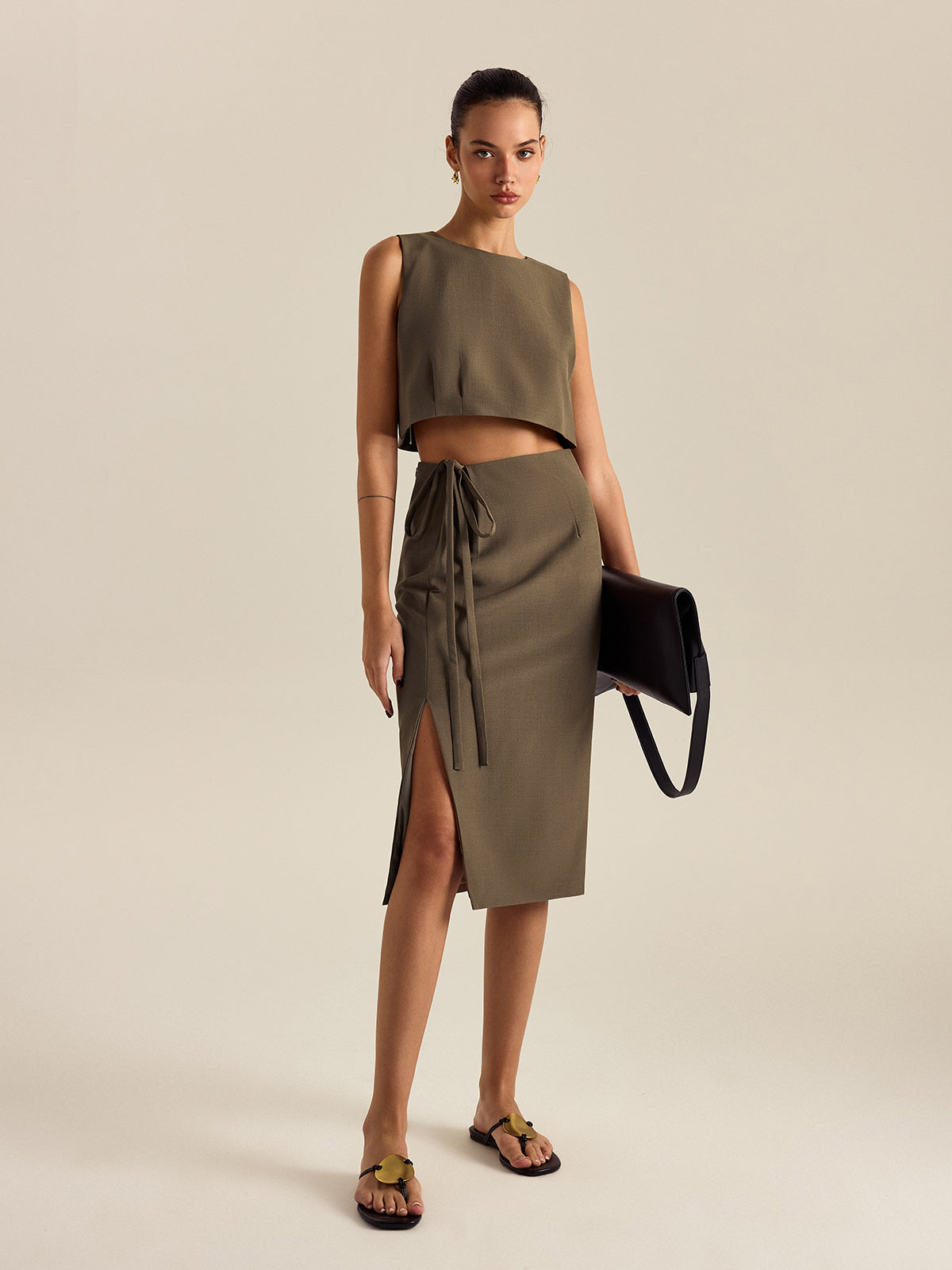 Side-Tie Slit Skirt-Massicos
