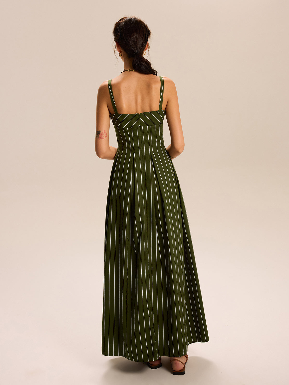 Striped Maxi Dress-Massicos