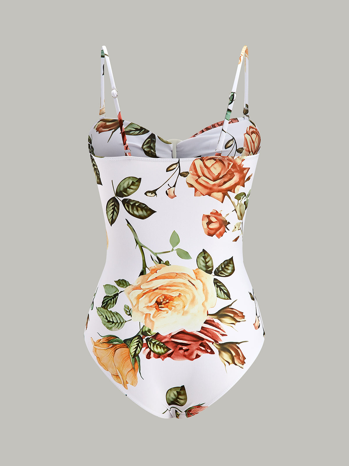Floral Ring Cut-Out One-Piece Swimsuit-Massicos