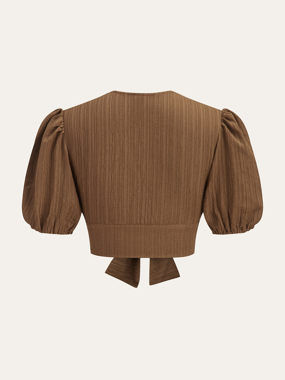 Puff-Sleeve Crop Top and Smocked-Waist Midi Skirt Set-Massicos