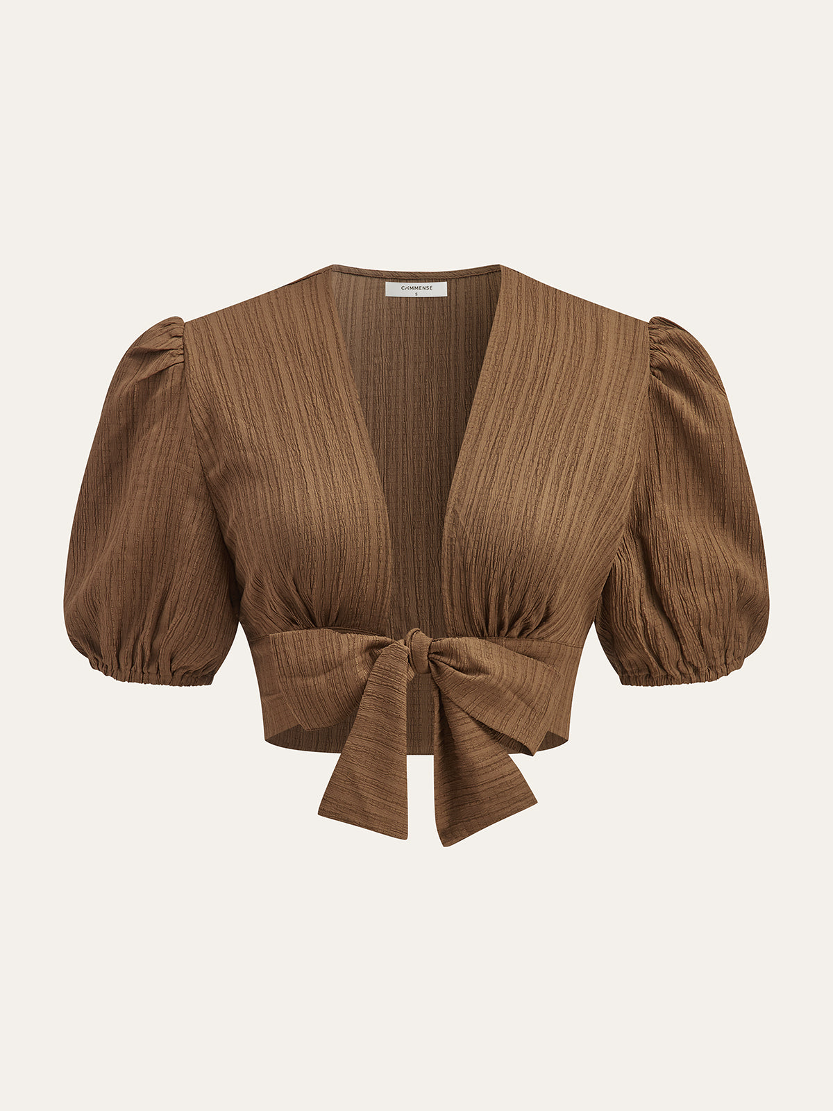 Puff-Sleeve Crop Top and Smocked-Waist Midi Skirt Set-Massicos