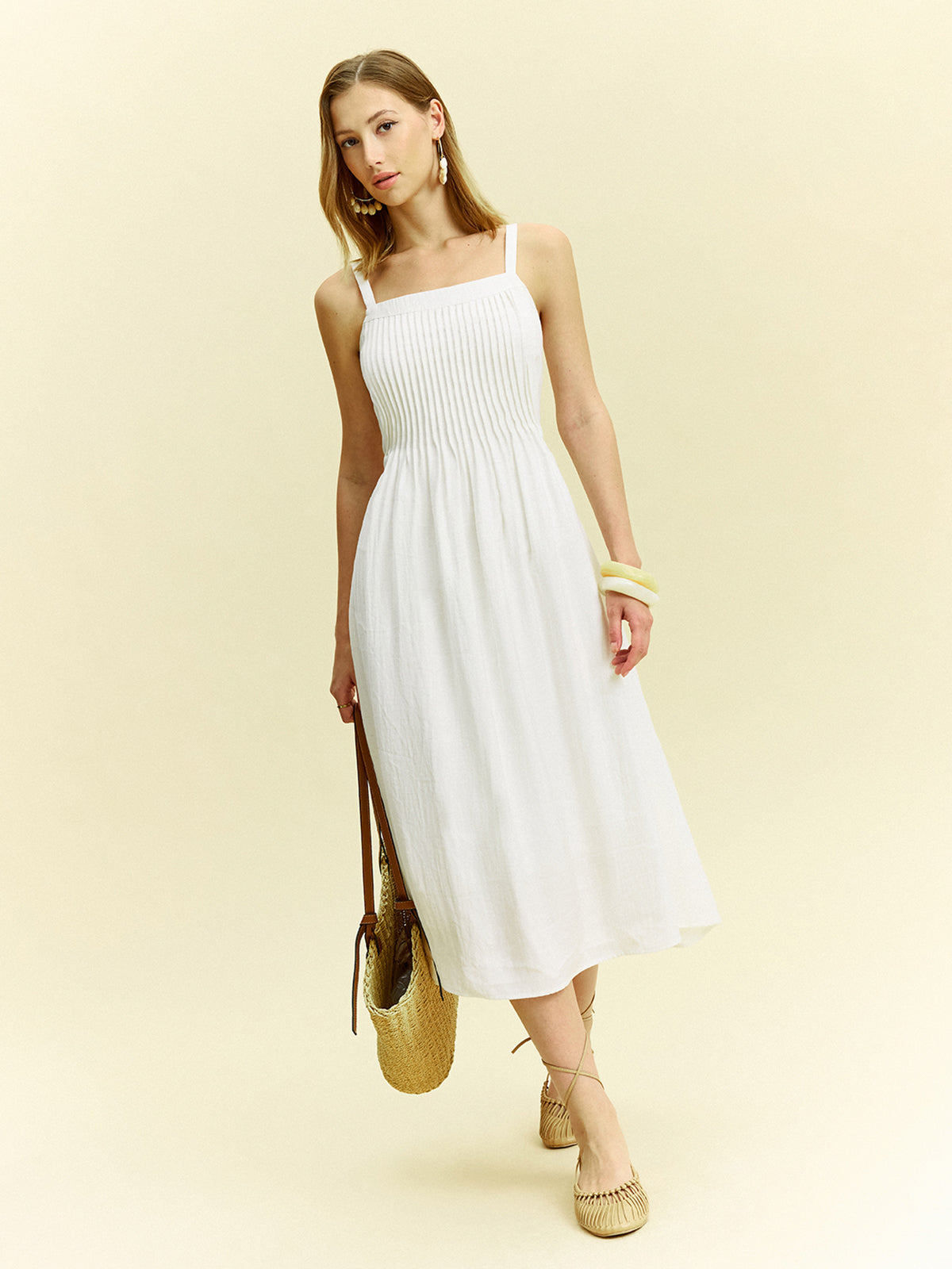Pleated Midi Dress-Massicos