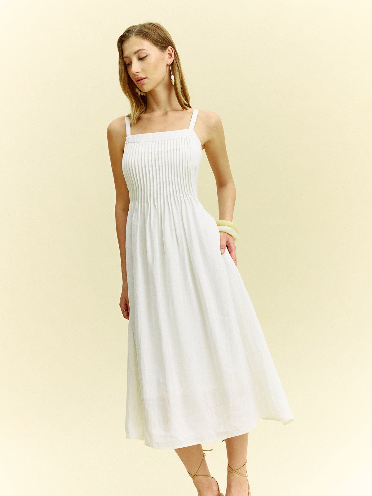 Pleated Midi Dress-Massicos
