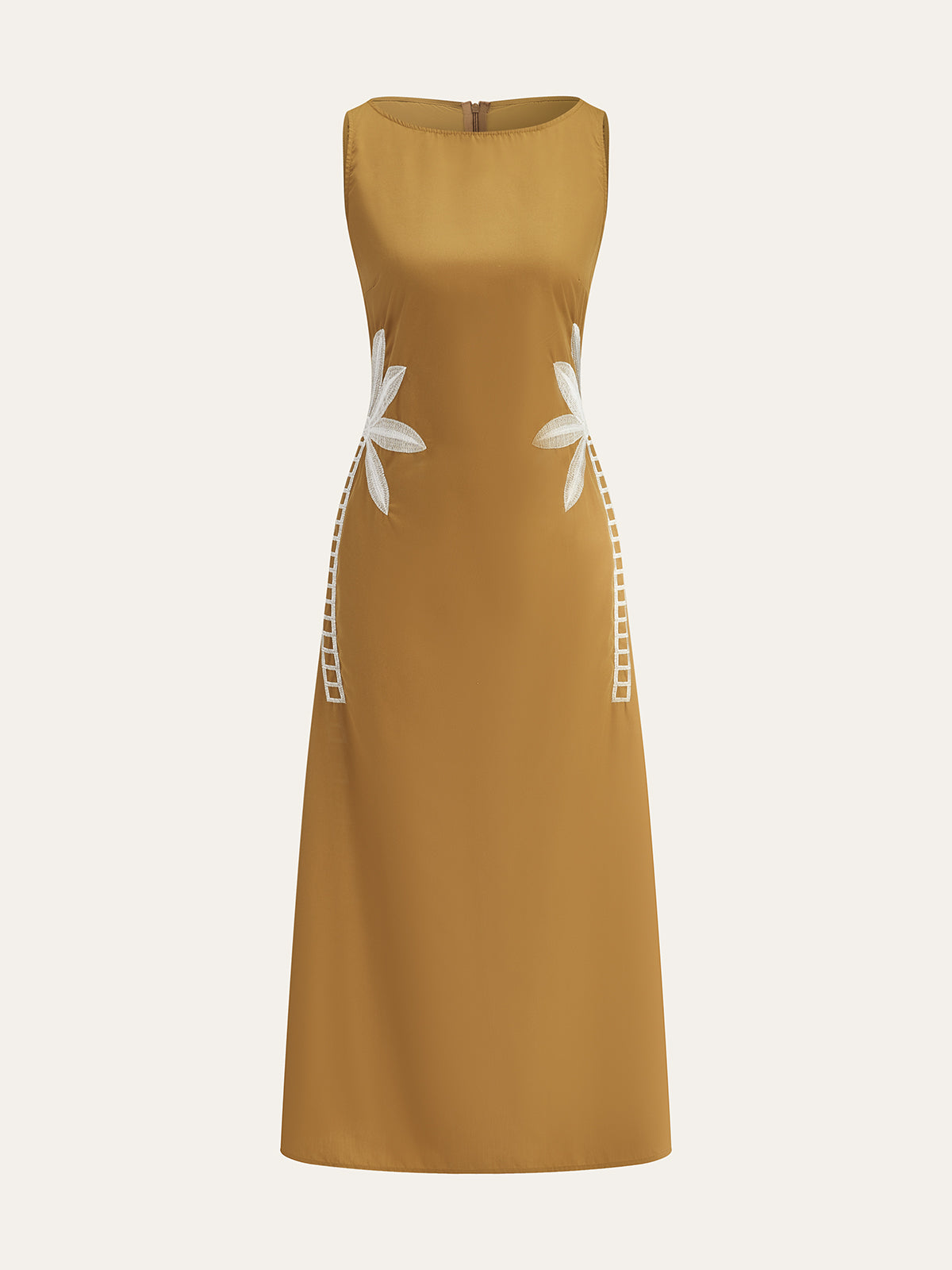 Embroidered Sleeveless Dress-Massicos