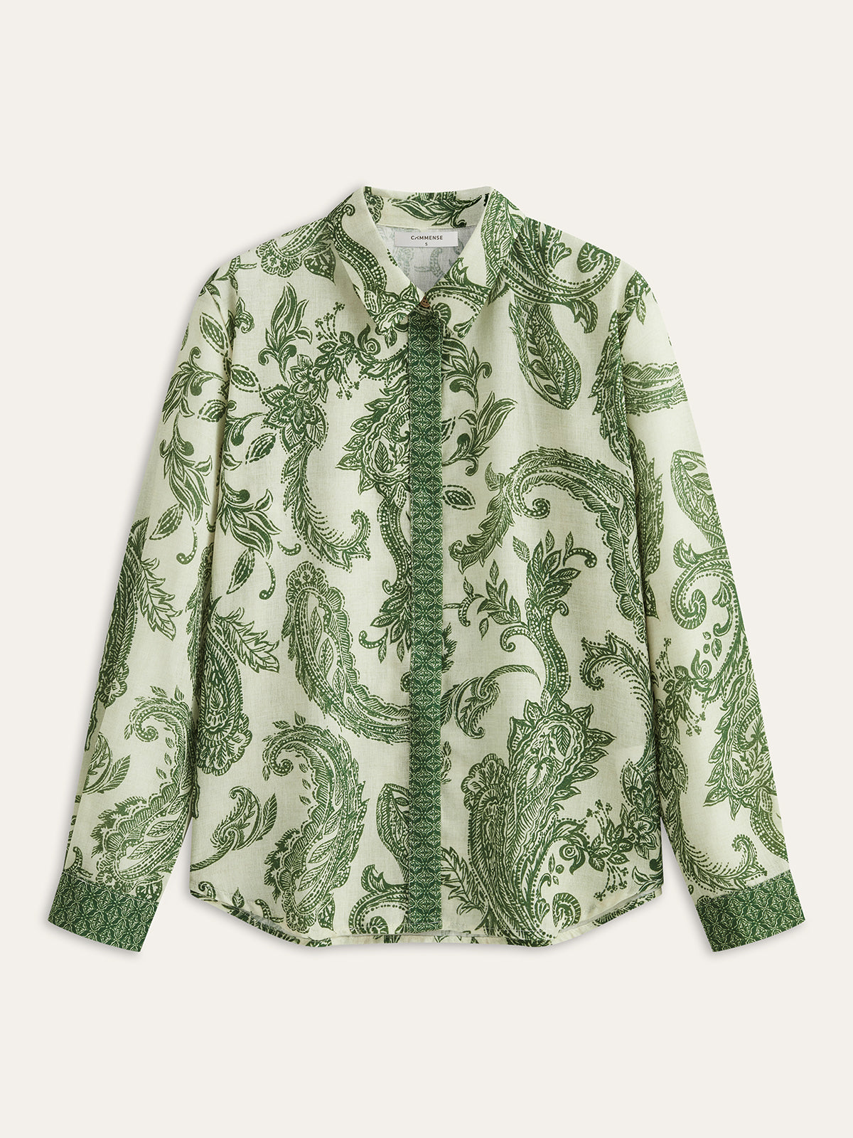 Paisley Print Button-Front Shirt-Massicos
