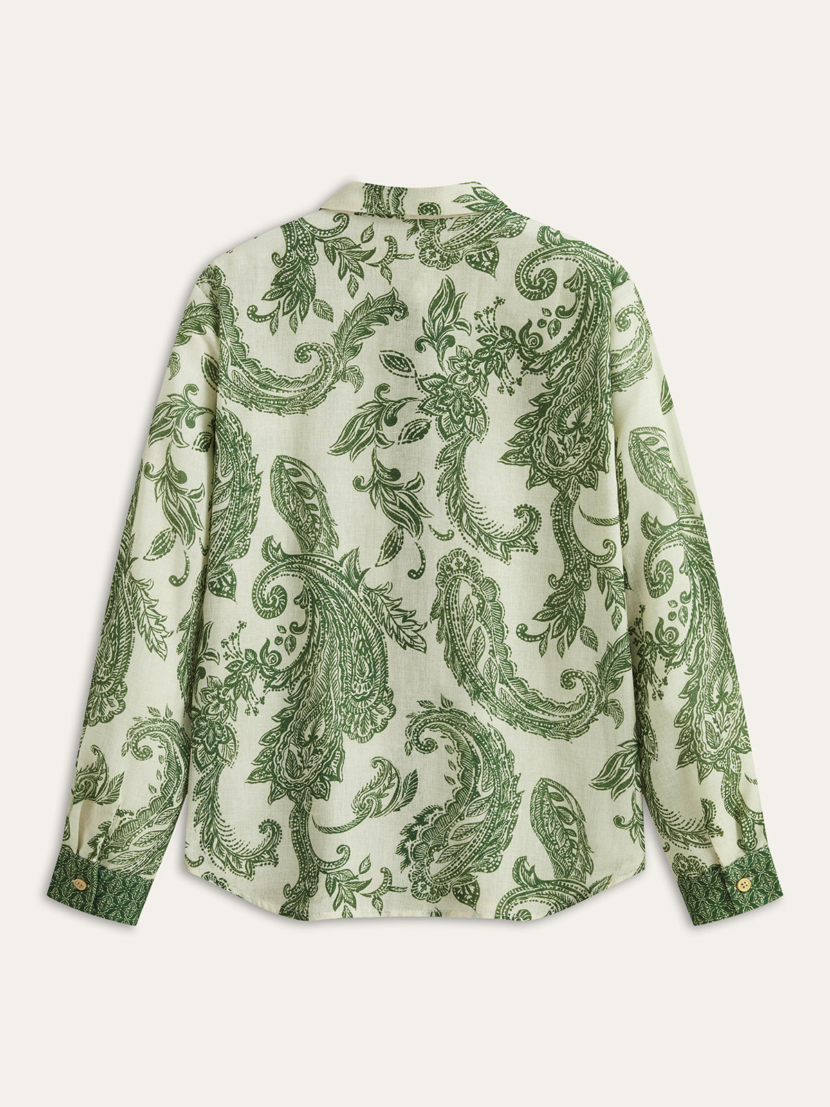 Paisley Print Button-Front Shirt-Massicos