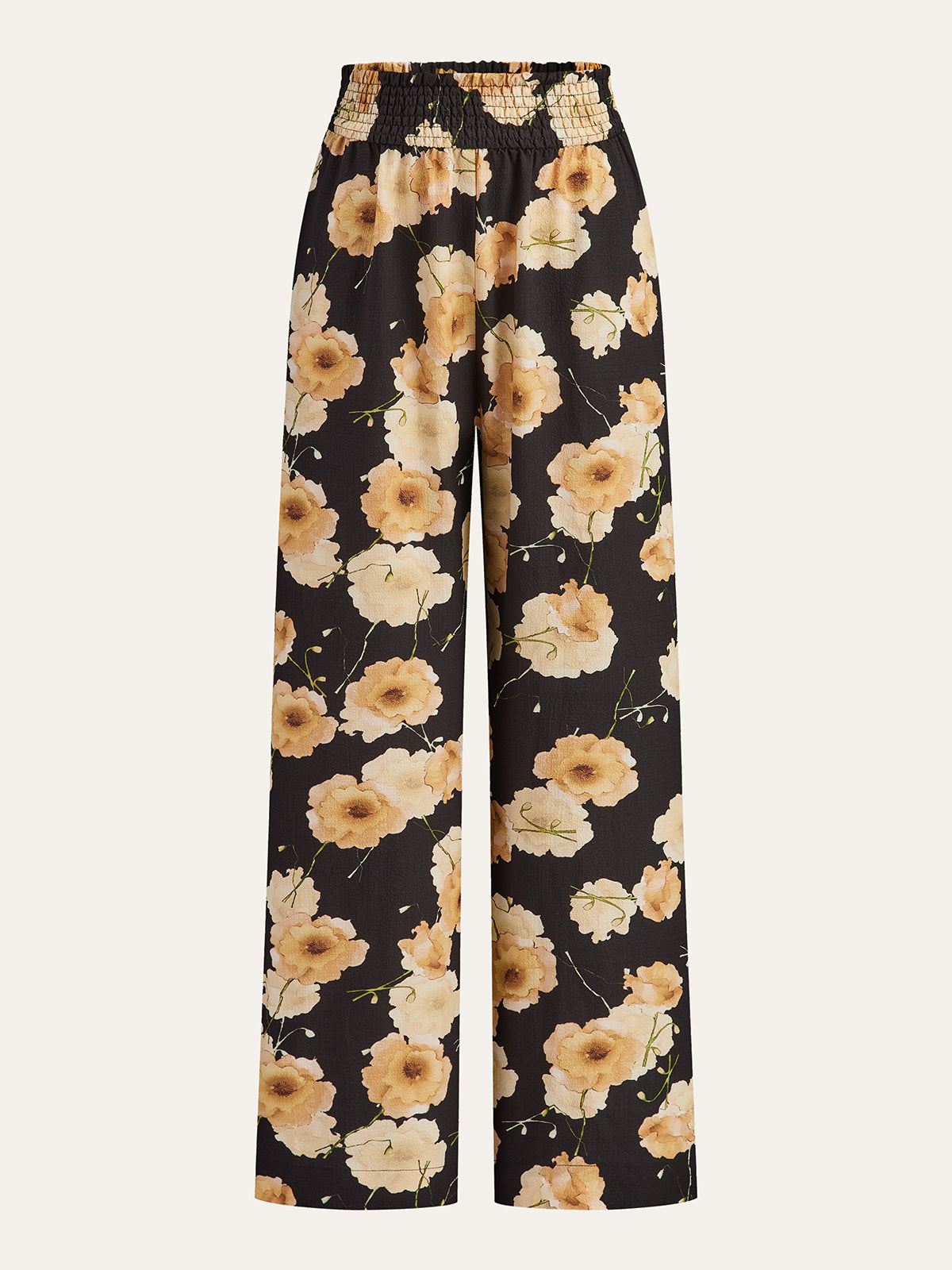Floral Print Wide-Leg Pants-Massicos