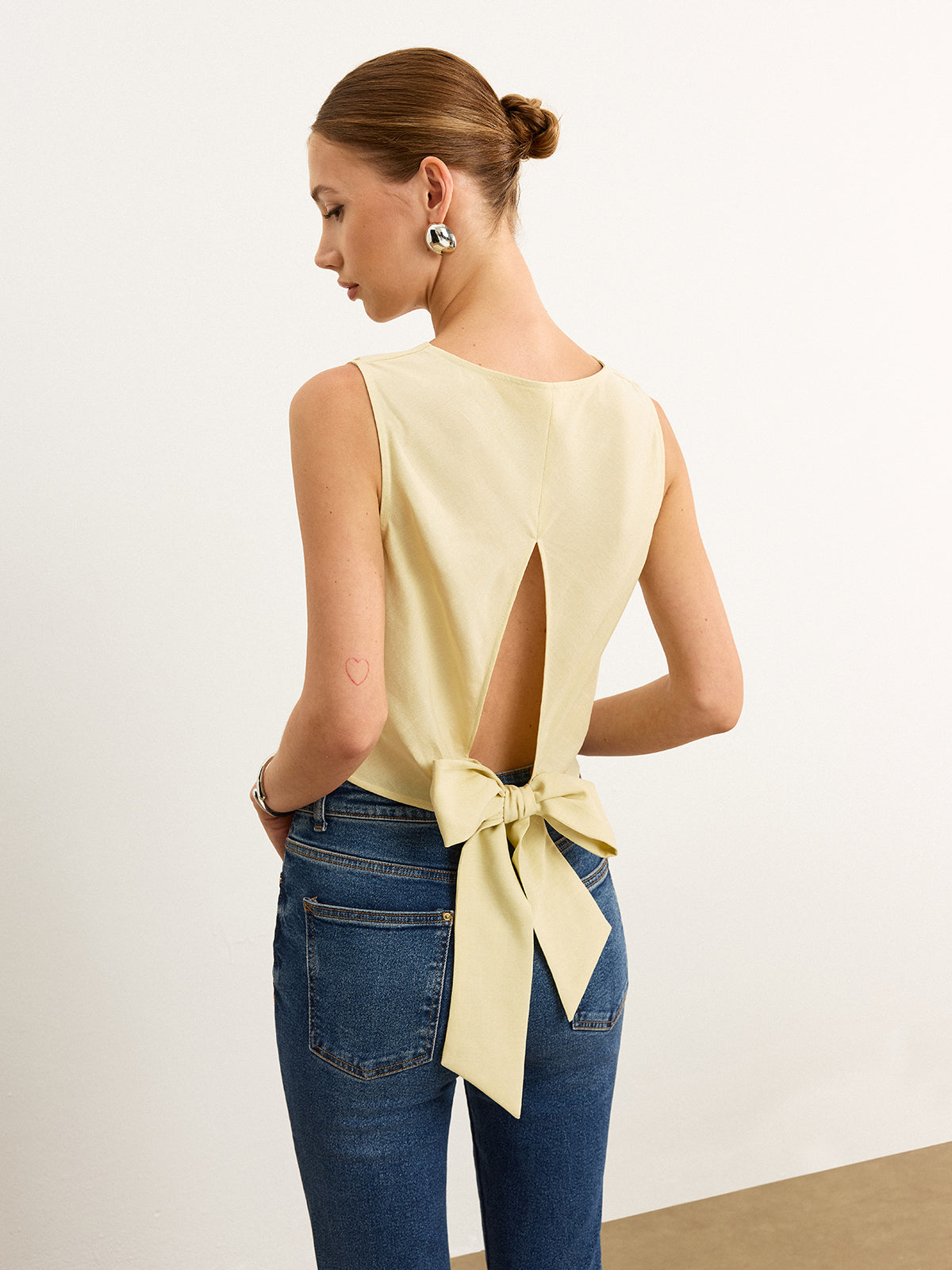 Tie-Back Bow Tank Top-Massicos