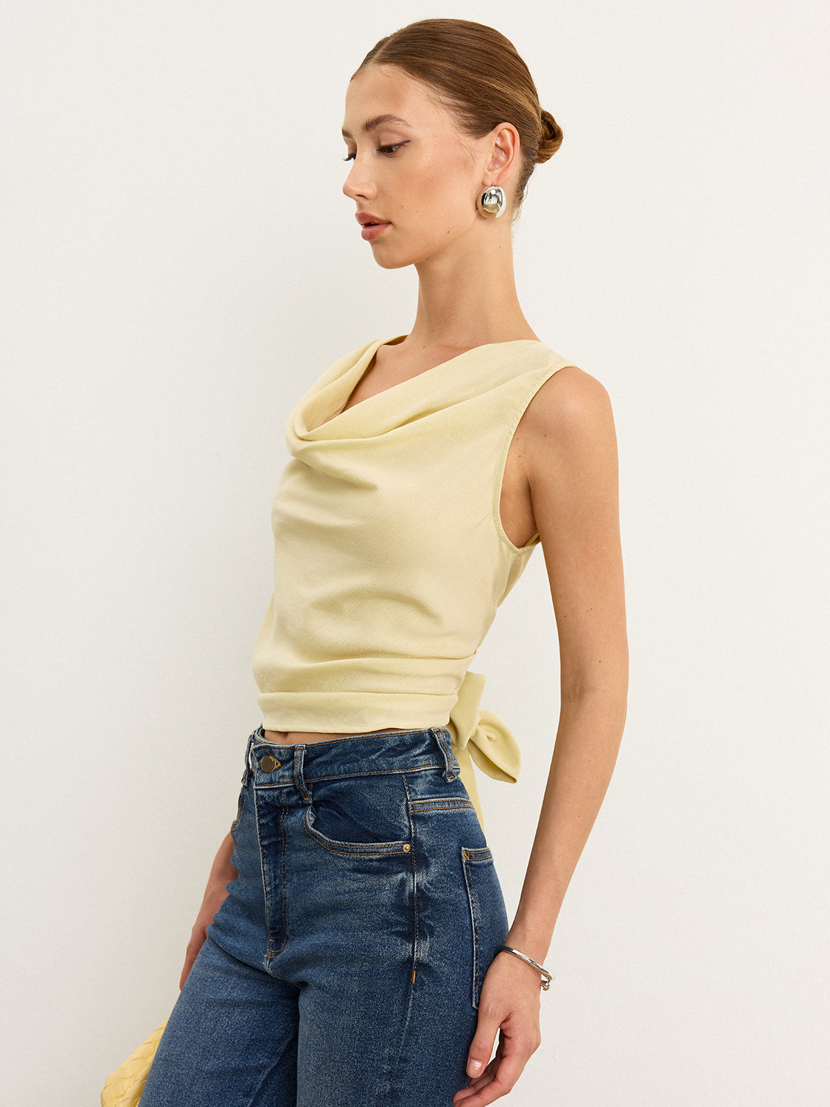 Tie-Back Bow Tank Top-Massicos