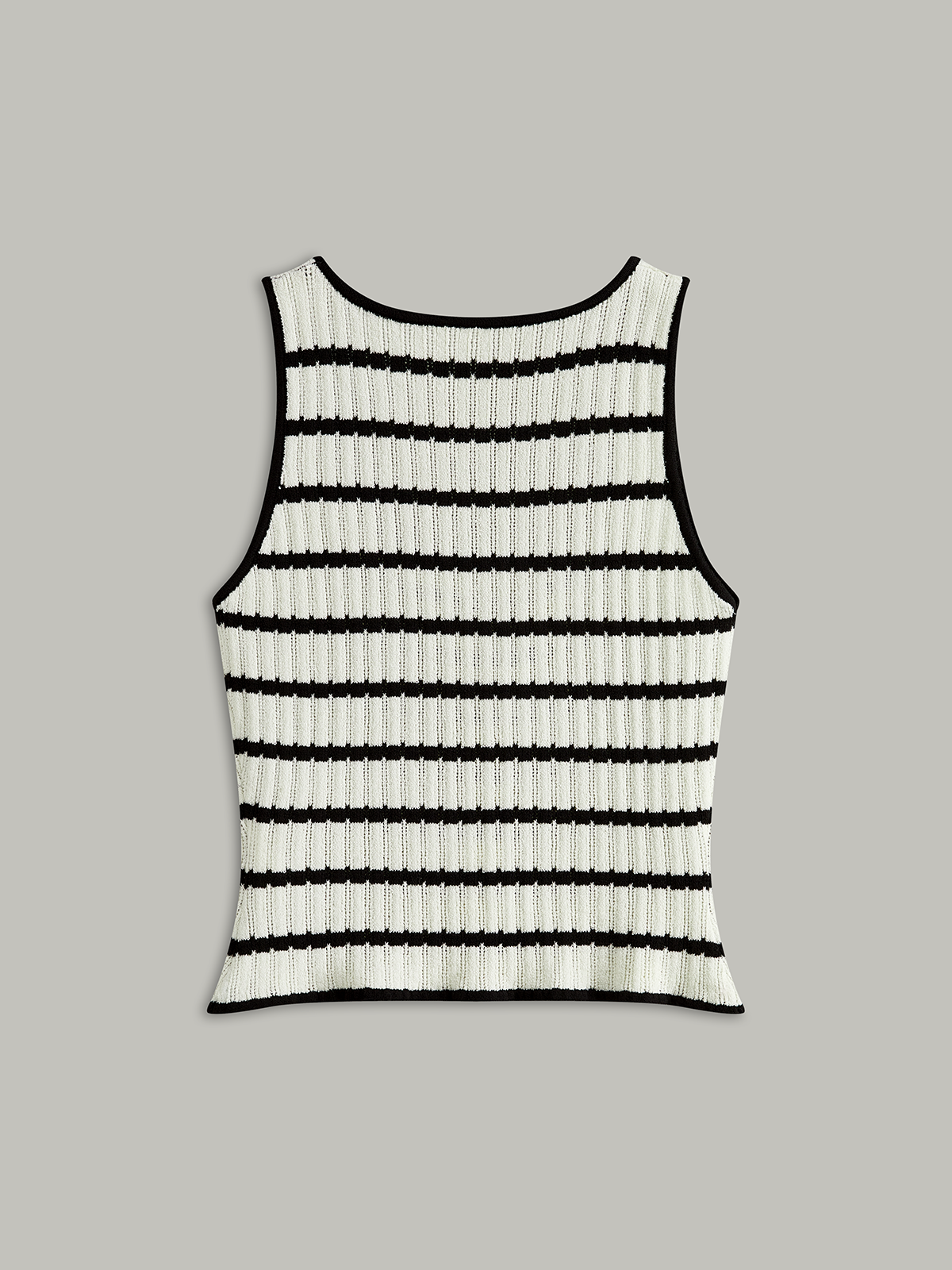 Striped Metal Button Tank Top-Massicos