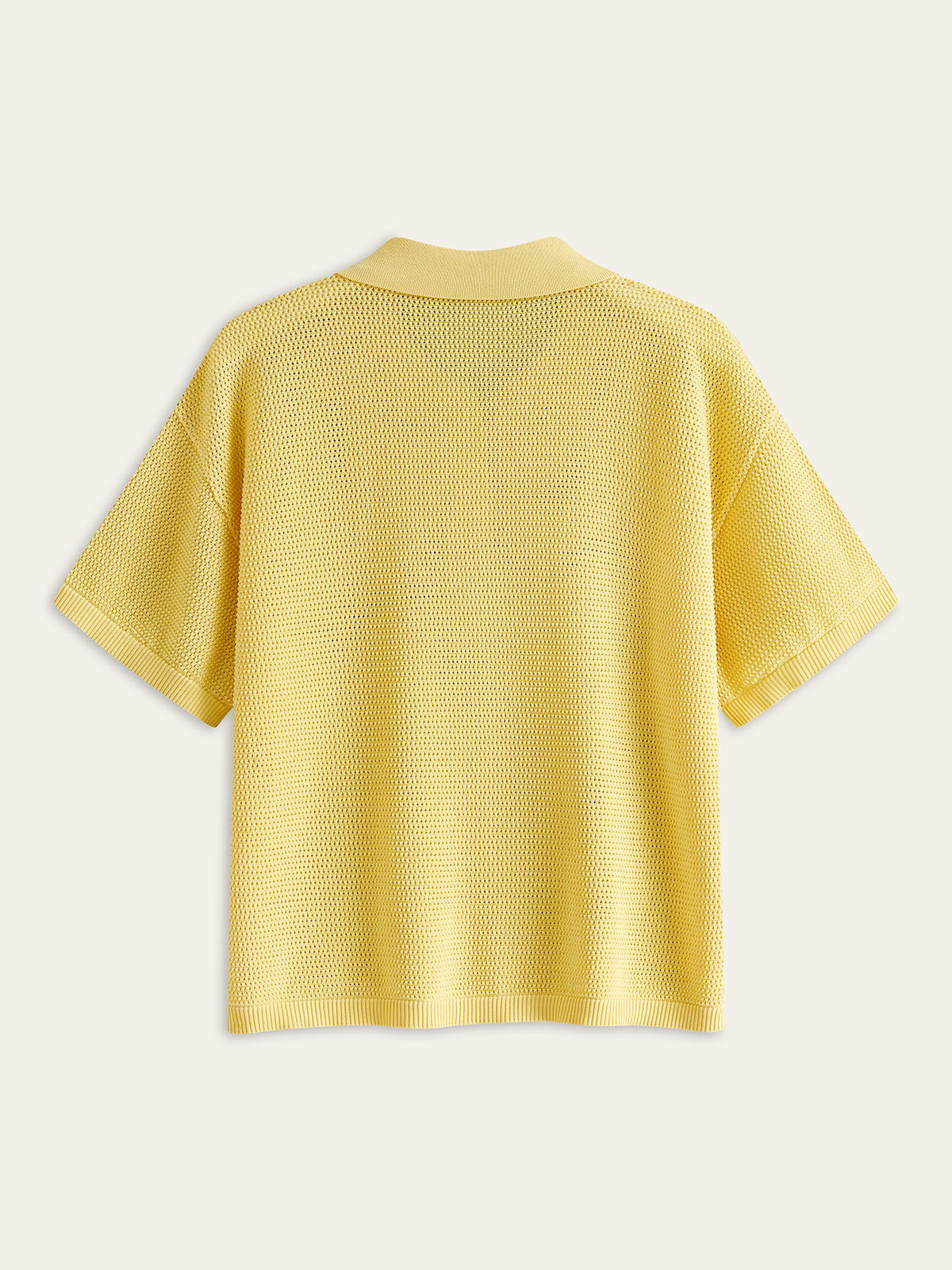 Mesh-Knit Polo-Style Top-Massicos
