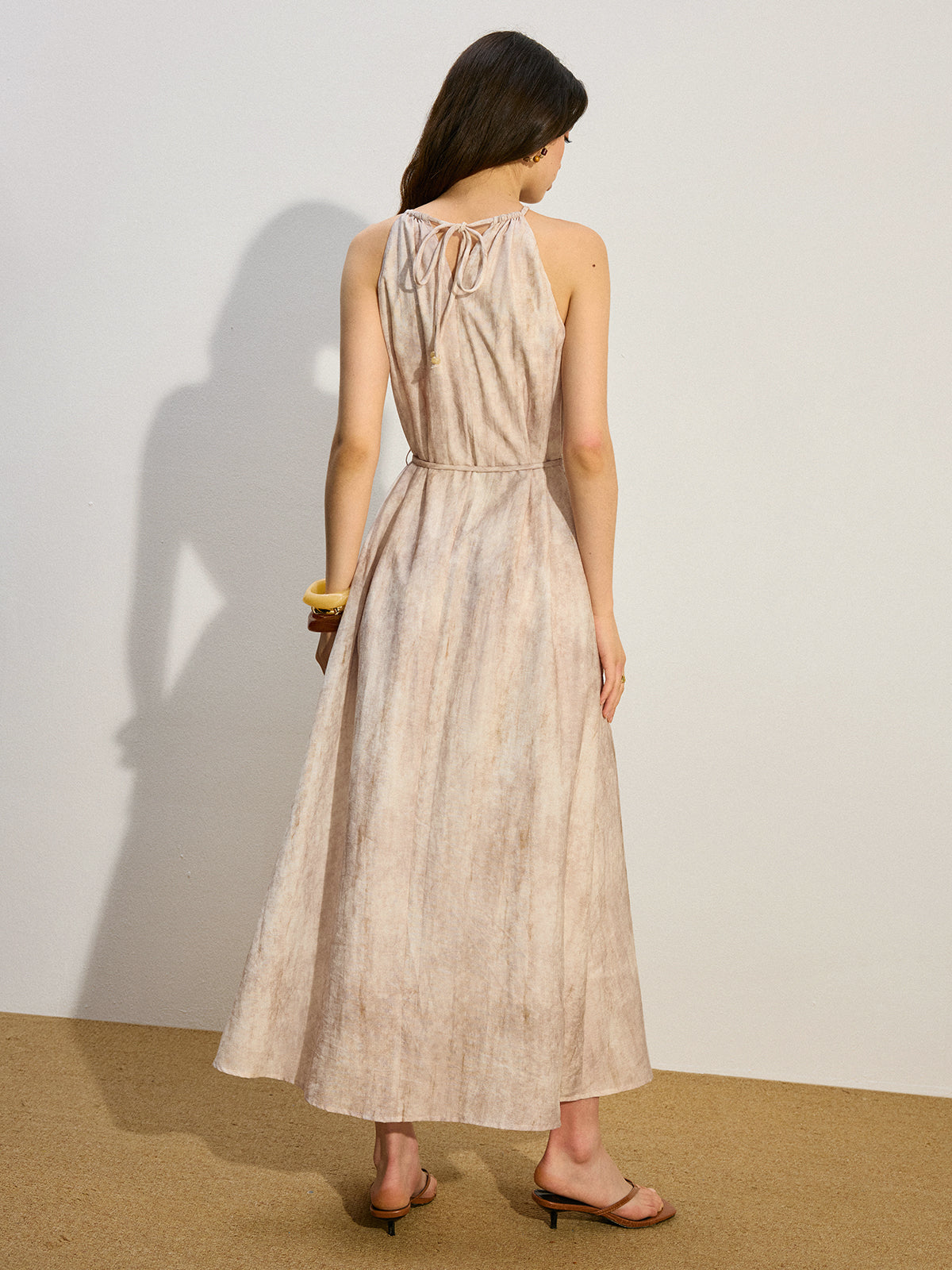 Pocketed Tied Maxi Dress-Massicos