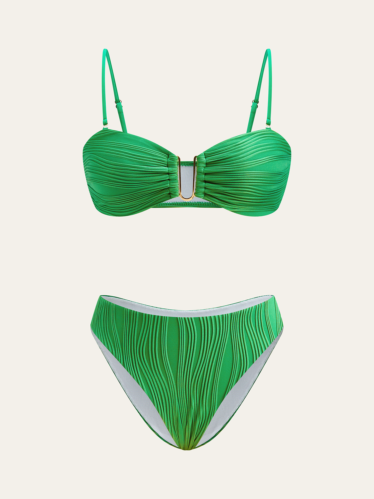 Textured Bikini Set-Massicos