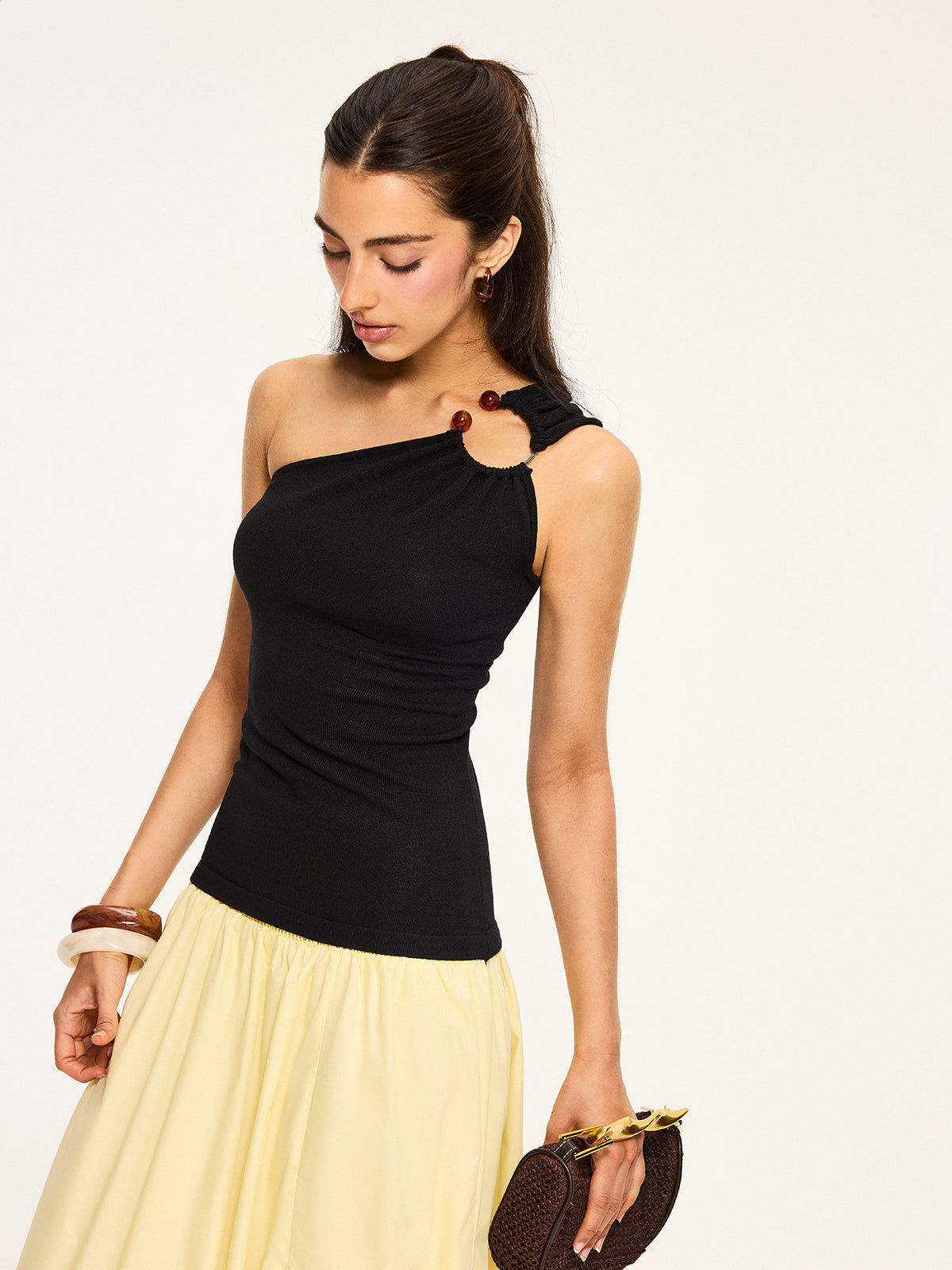Asymmetrical One-Shoulder Top-Massicos