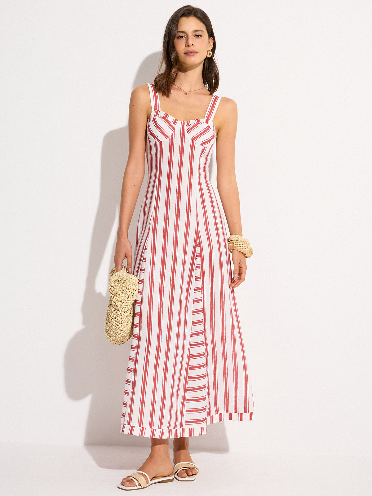 Striped Maxi Dress-Massicos