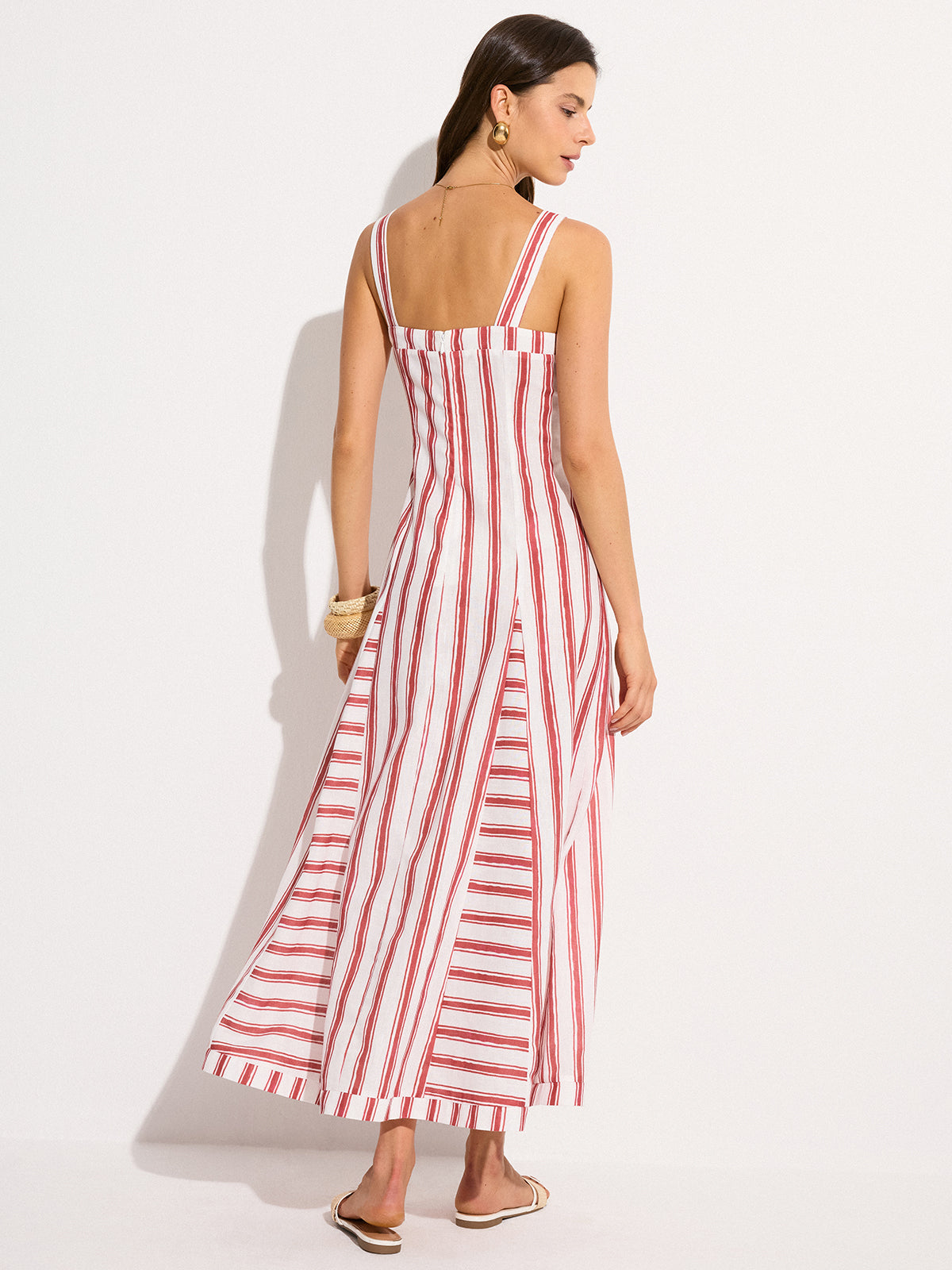Striped Maxi Dress-Massicos