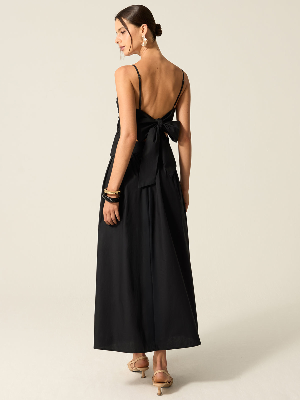 Spaghetti Strap Backless Skirt Set-Massicos