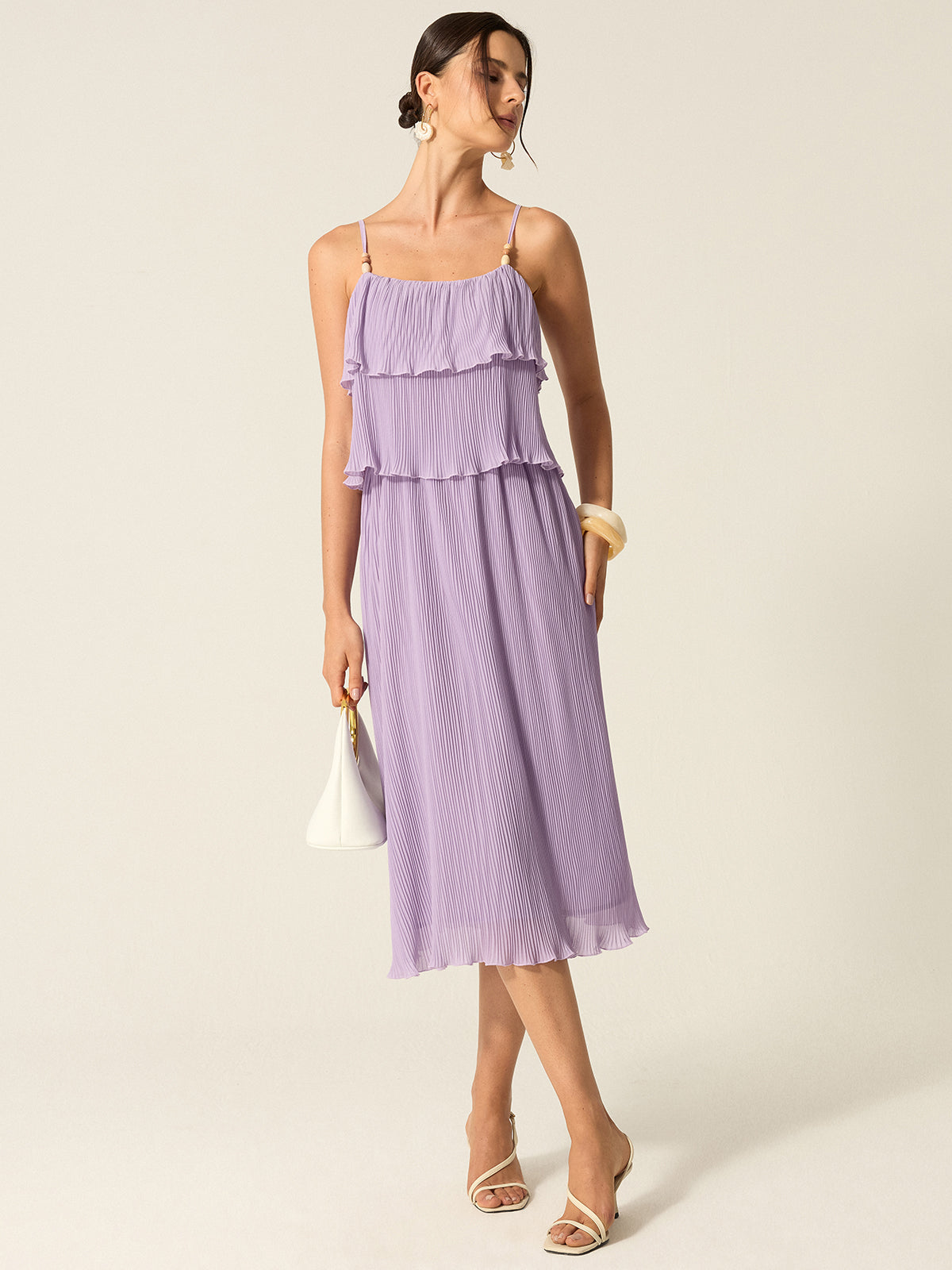 Tiered Pleated Maxi Dress-Massicos