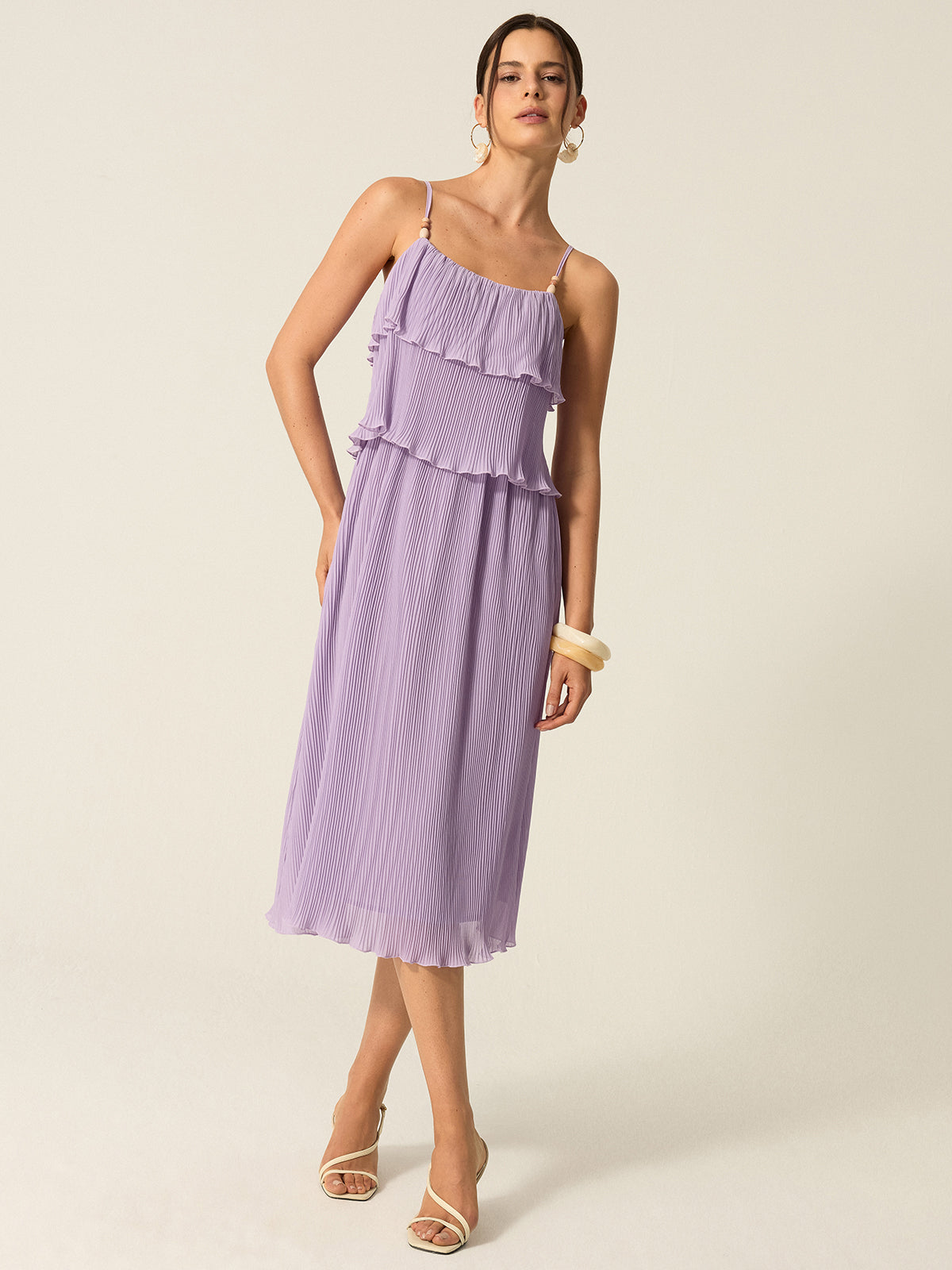 Tiered Pleated Maxi Dress-Massicos