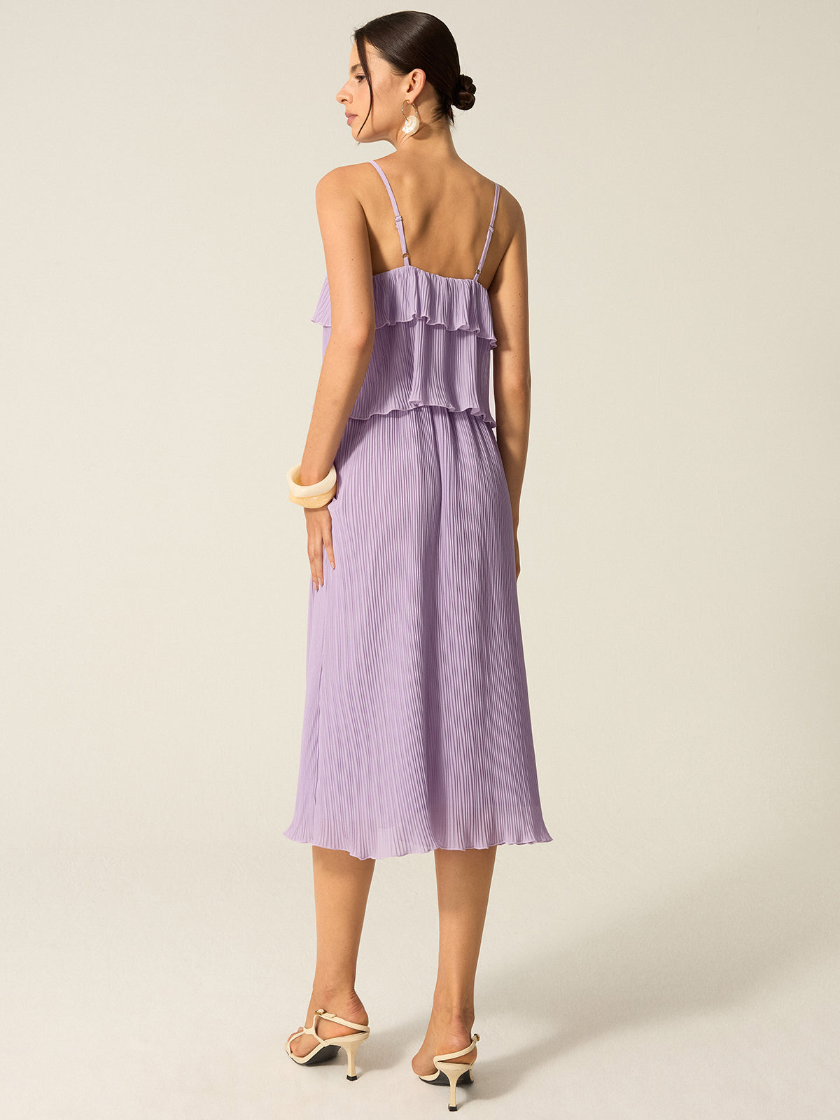 Tiered Pleated Maxi Dress-Massicos