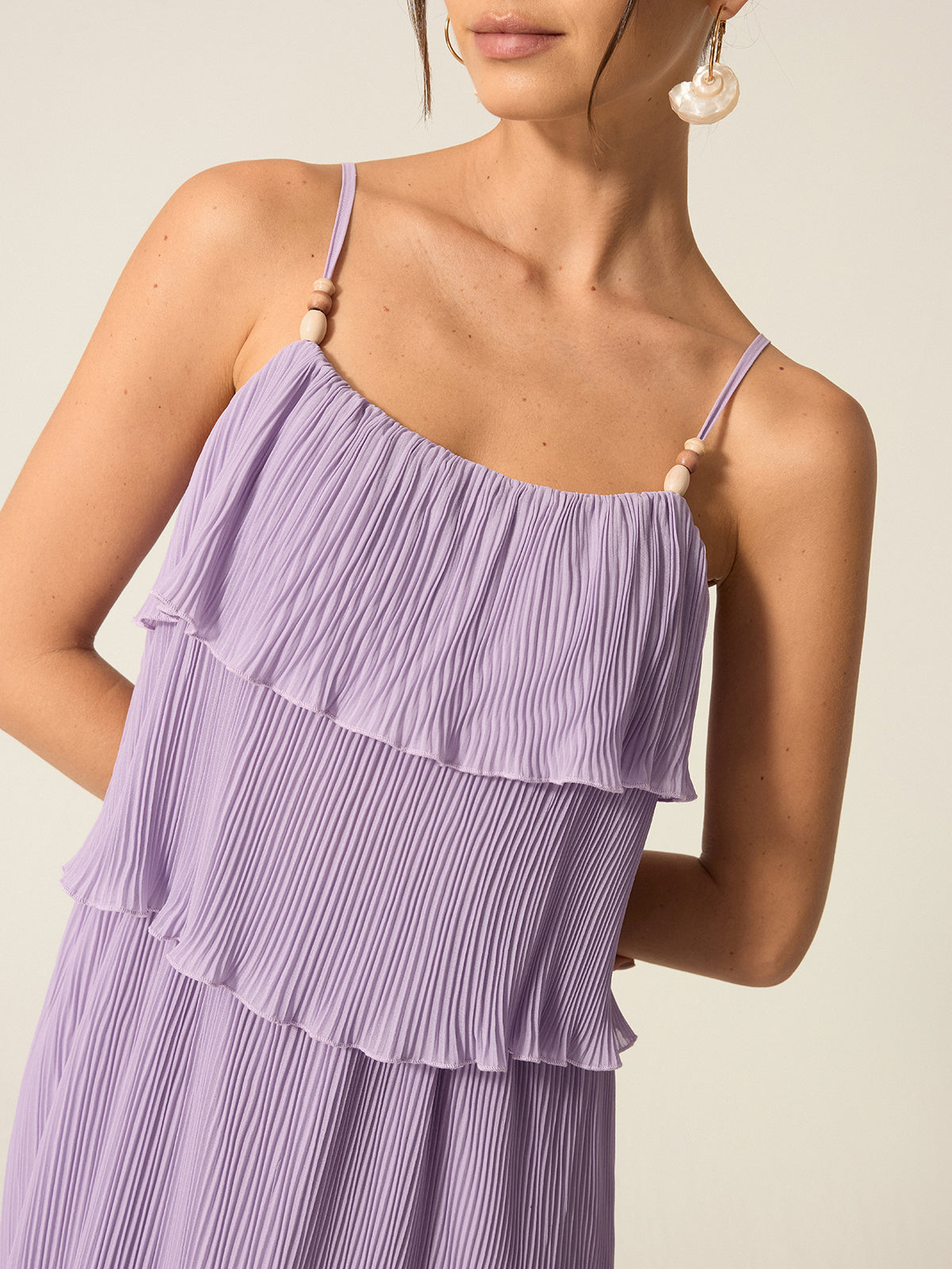 Tiered Pleated Maxi Dress-Massicos